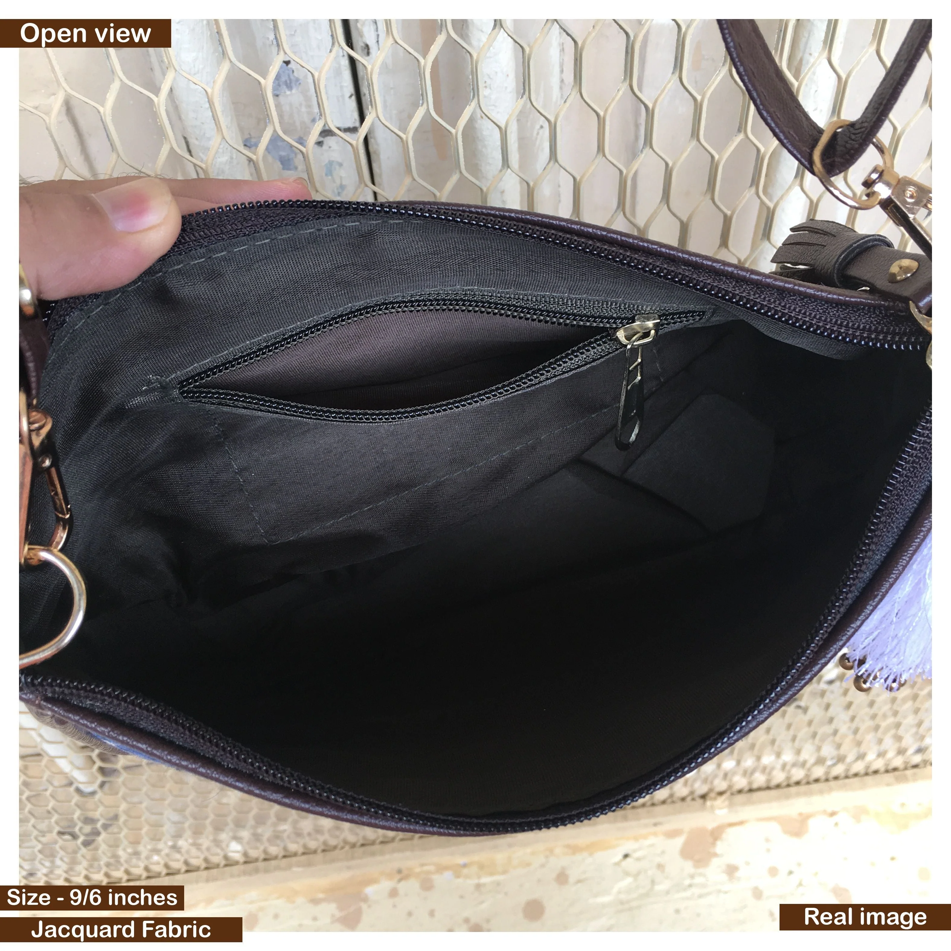 AMARA - Shoulder Bag Cum Sling - New Black Zigzag - Image 4