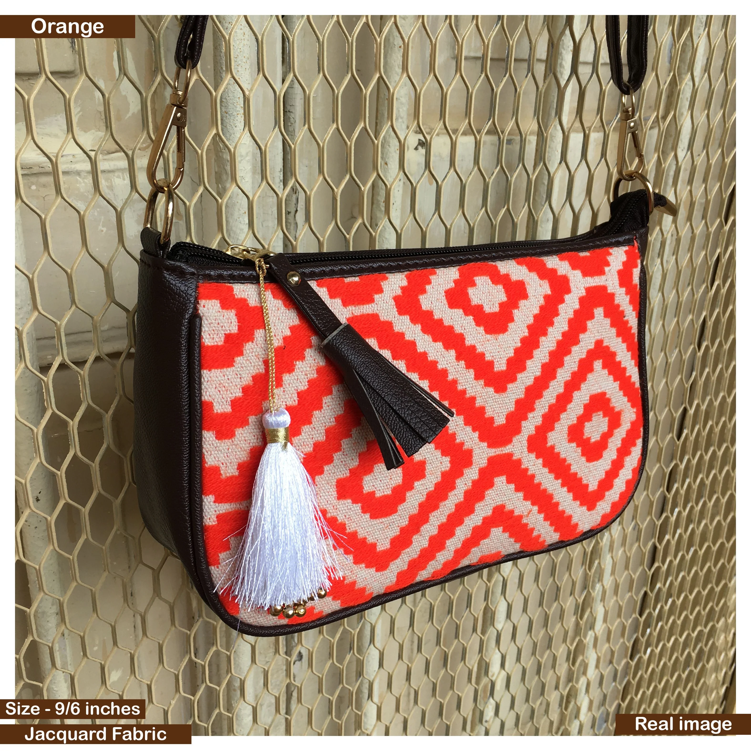 AMARA - Shoulder Bag Cum Sling - Orange Square - Image 3