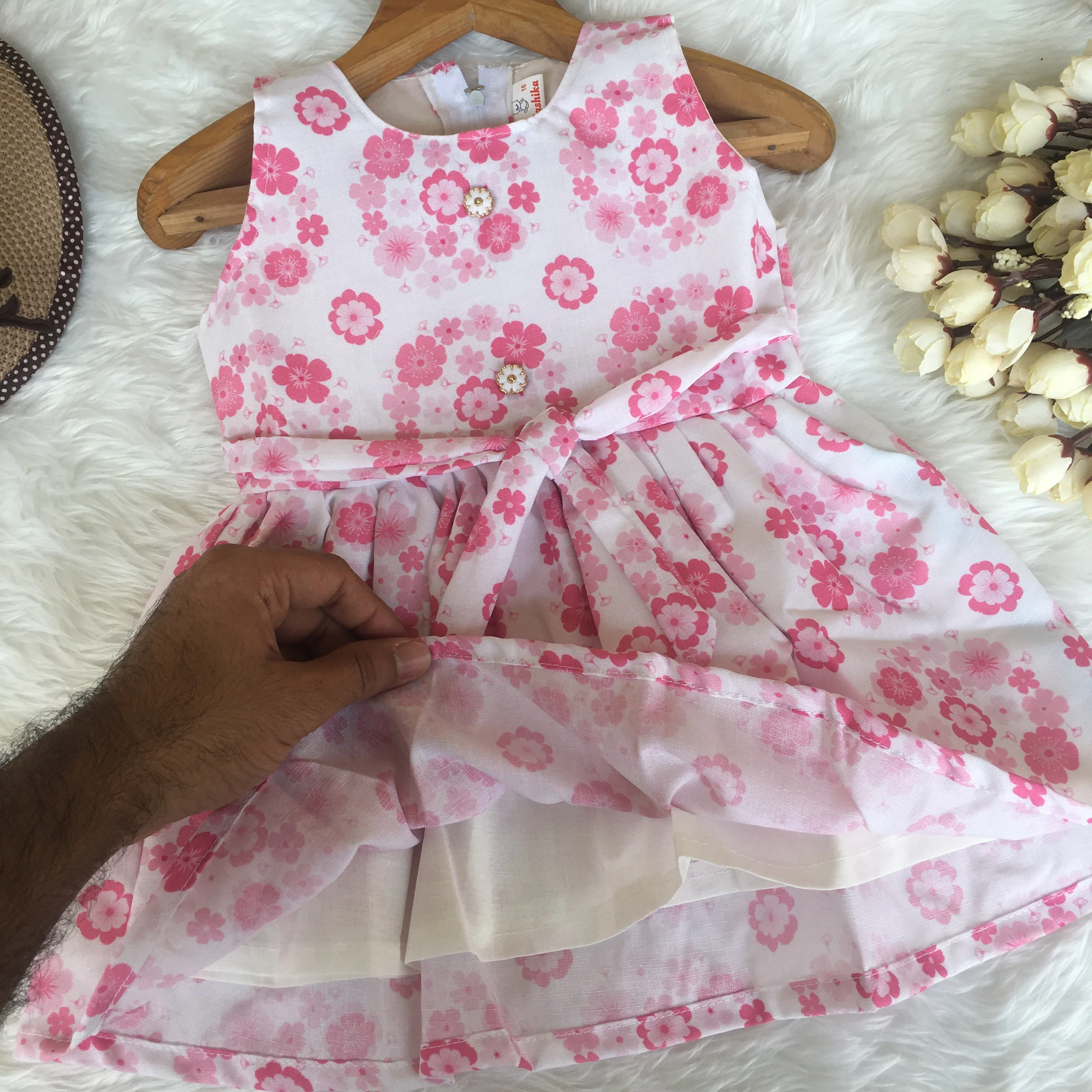 Baby Frock - 1620 - Baby Pink - Image 4