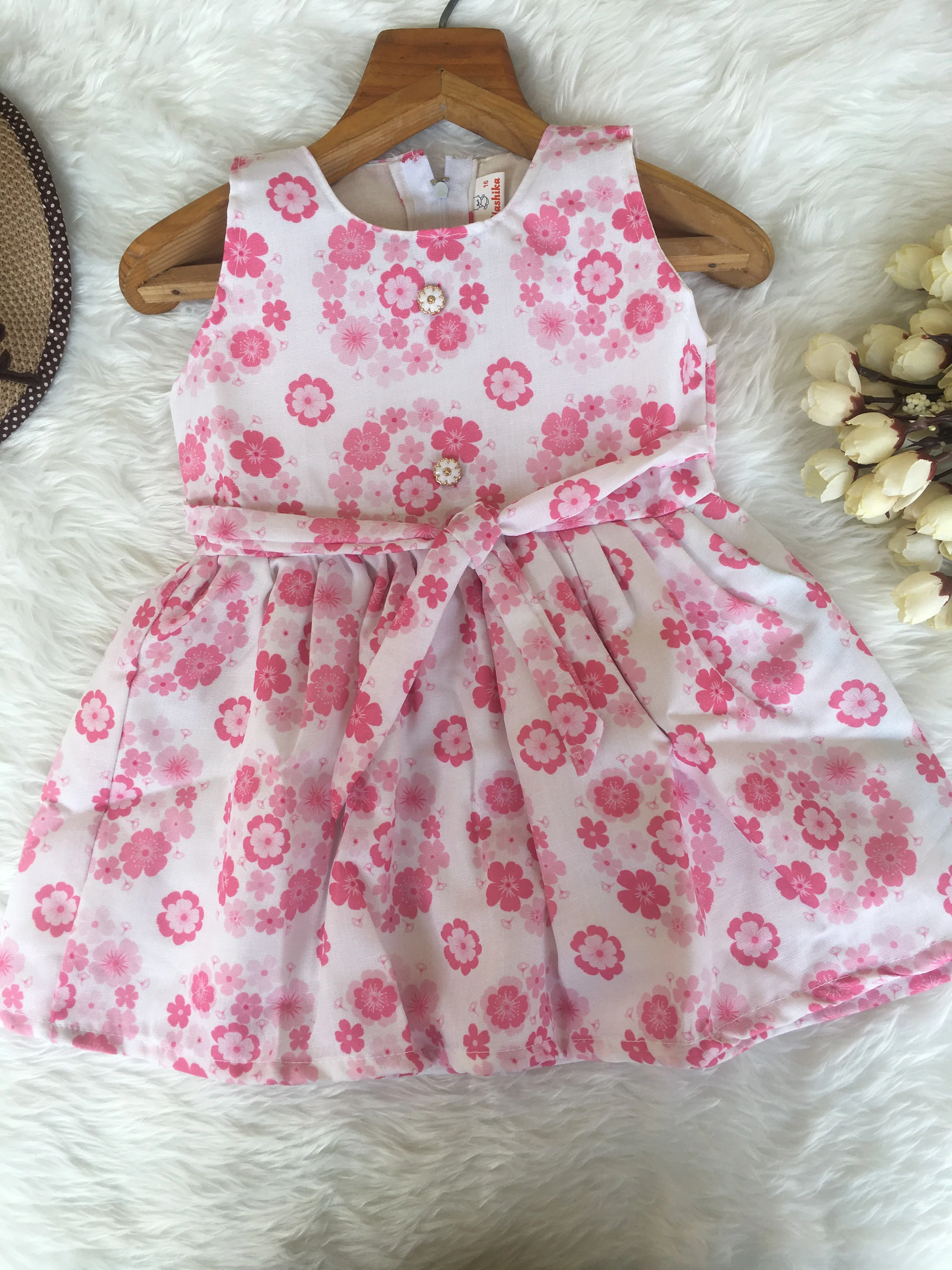 Baby Frock - 1620 - Baby Pink - Image 6