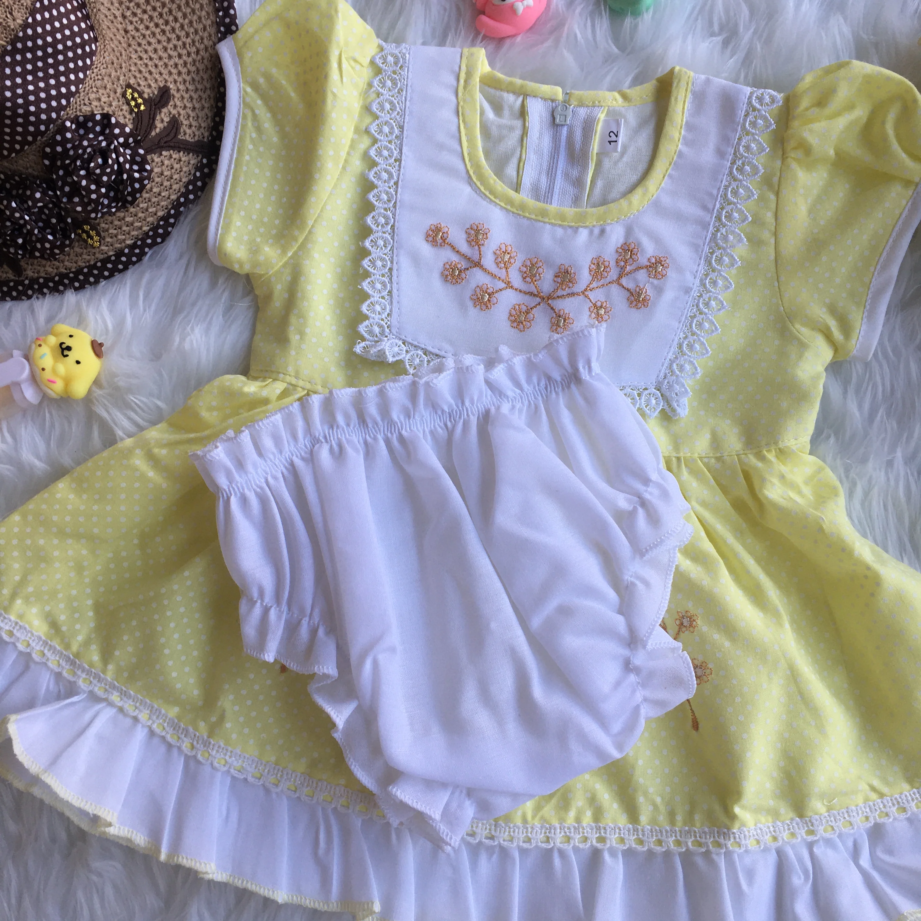 Baby Frock - A803 - Yellow - Image 4