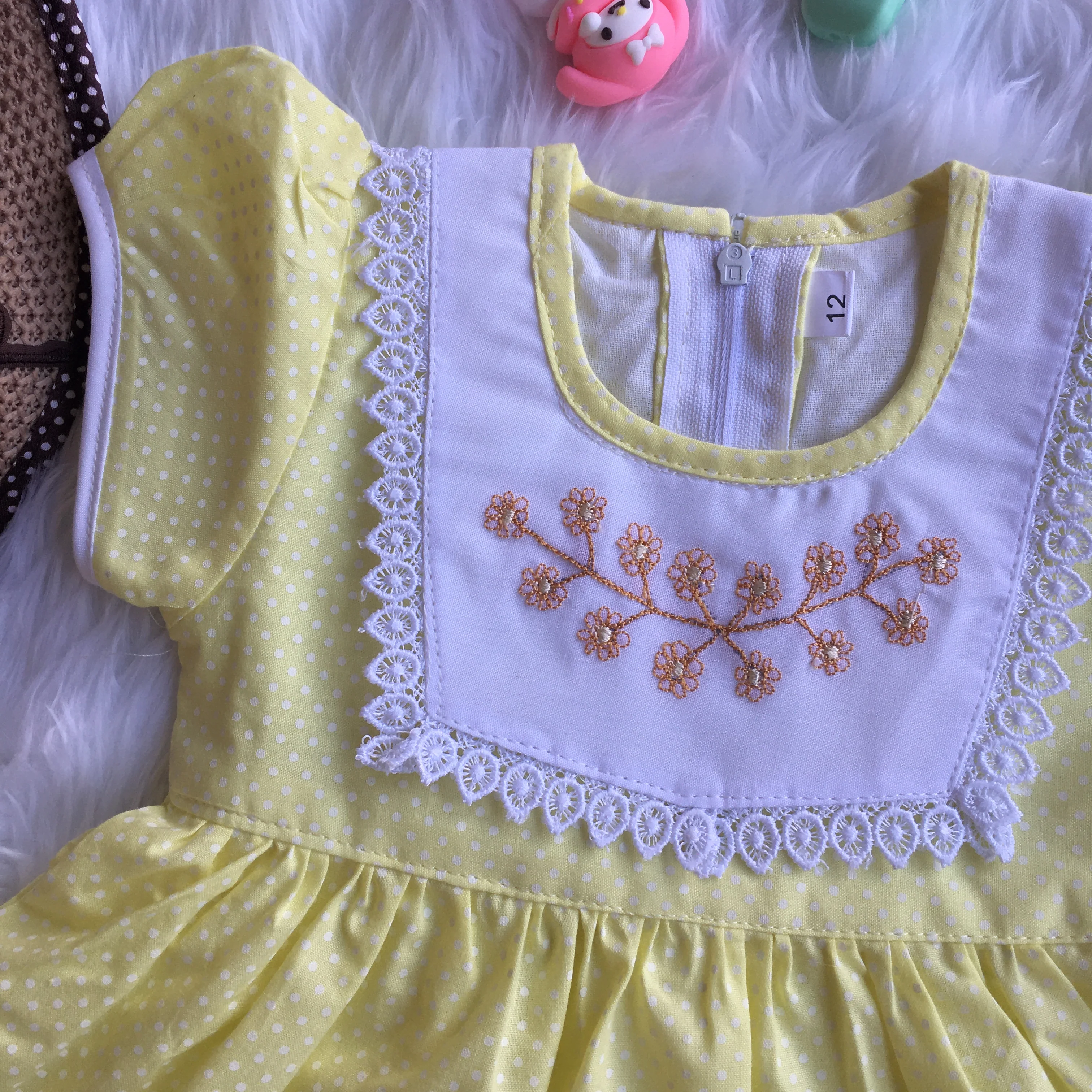 Baby Frock - A803 - Yellow - Image 5