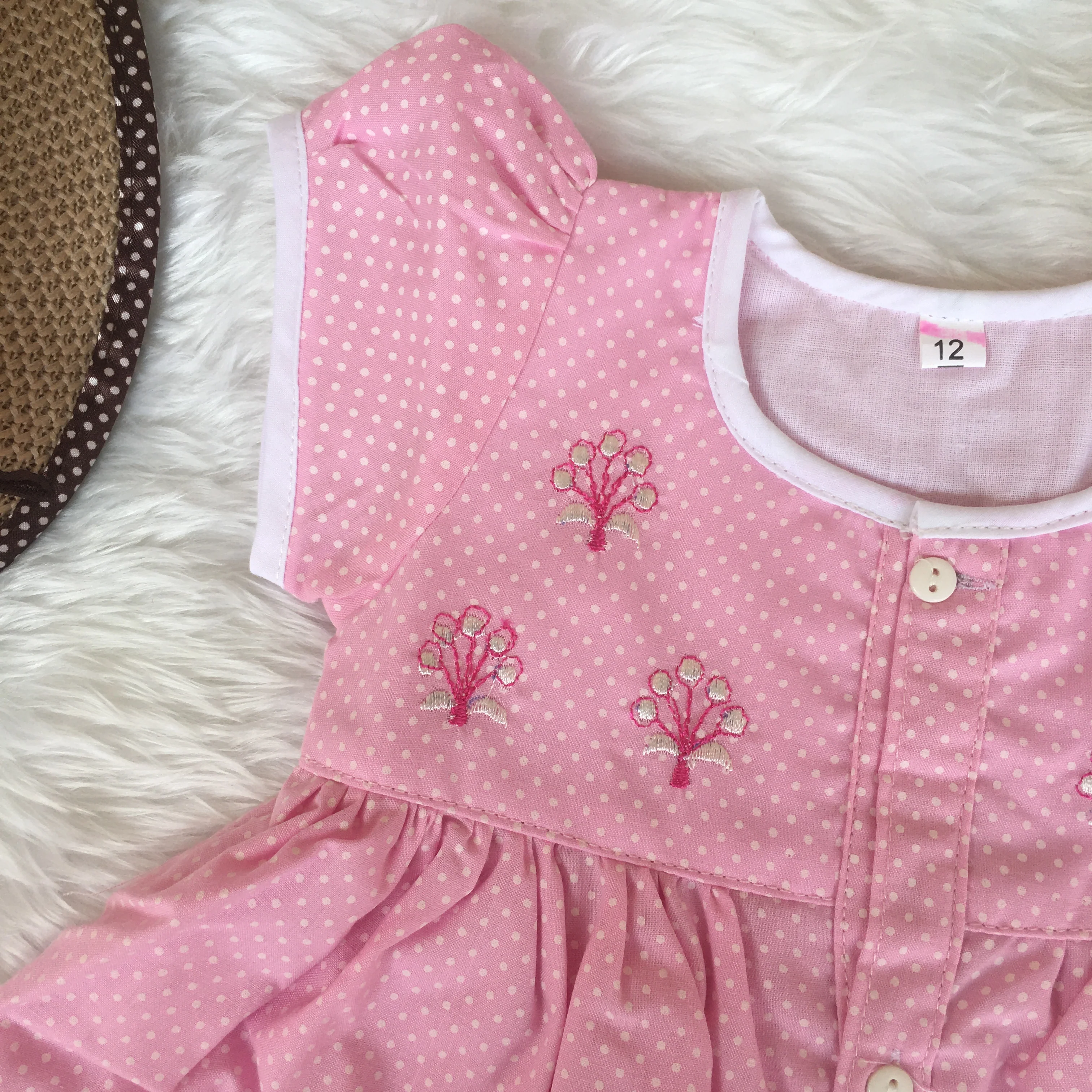 Baby Frock - A816 - Baby Pink - Image 3