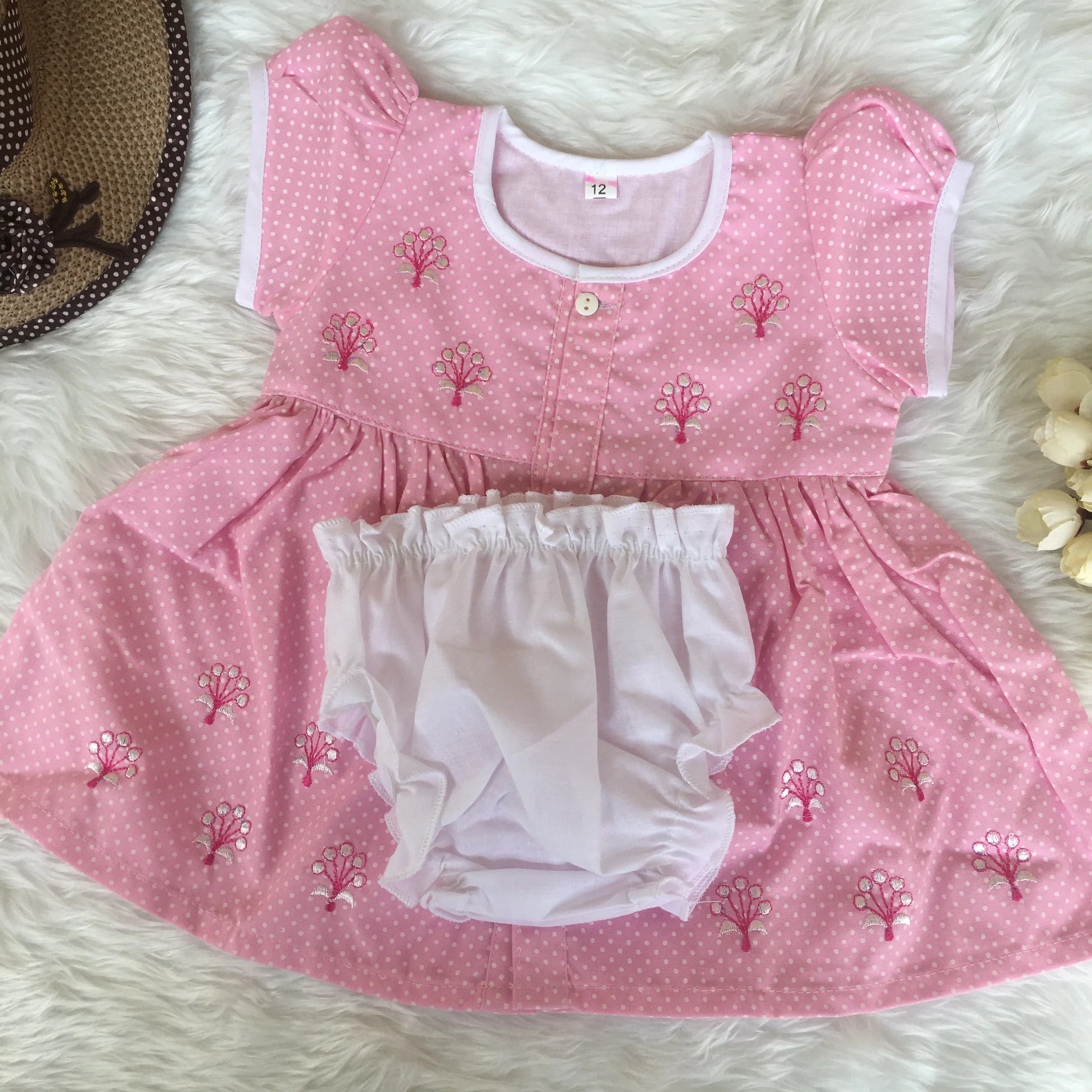 Baby Frock - A816 - Baby Pink - Image 4