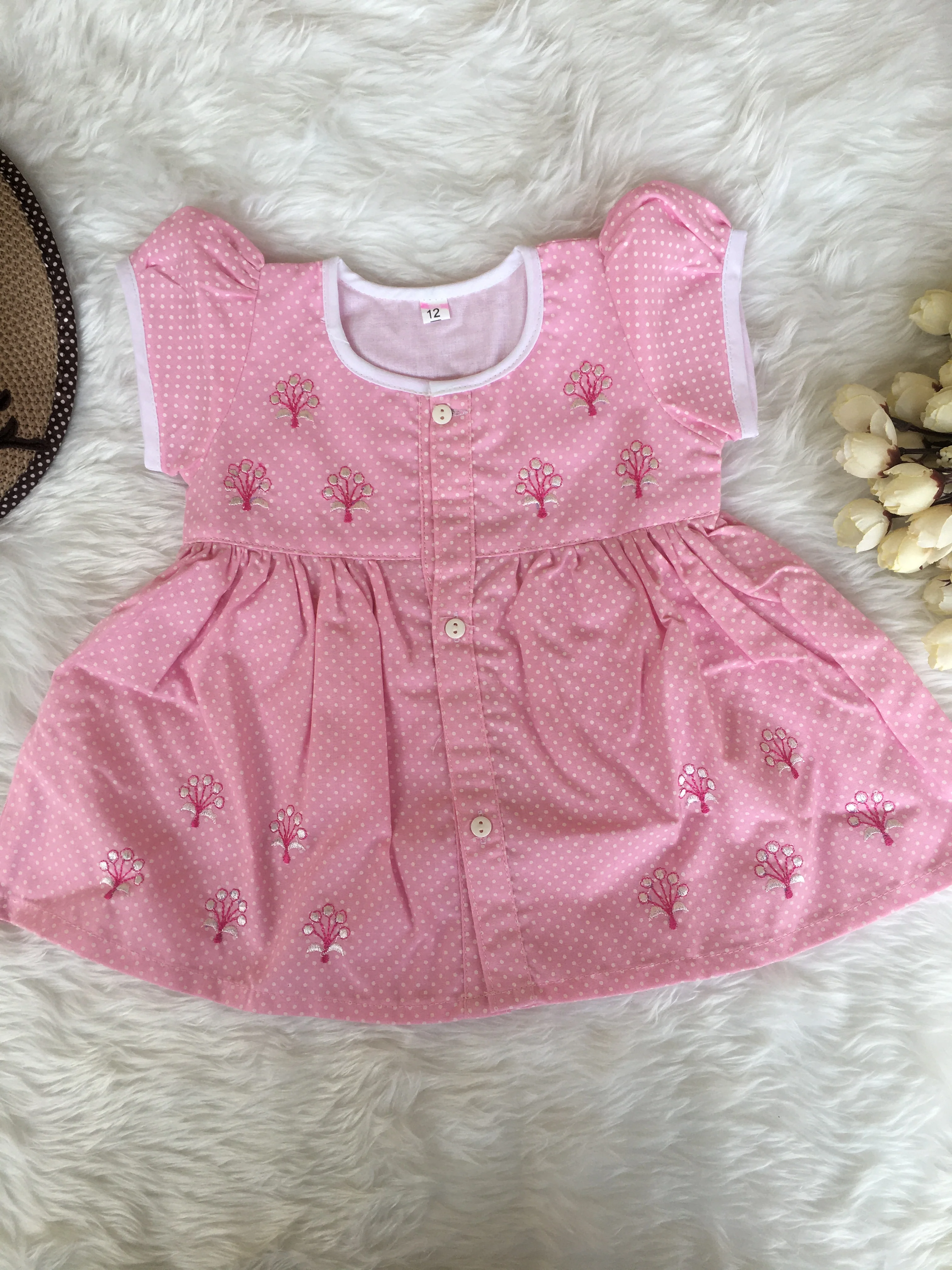 Baby Frock - A816 - Baby Pink - Image 6