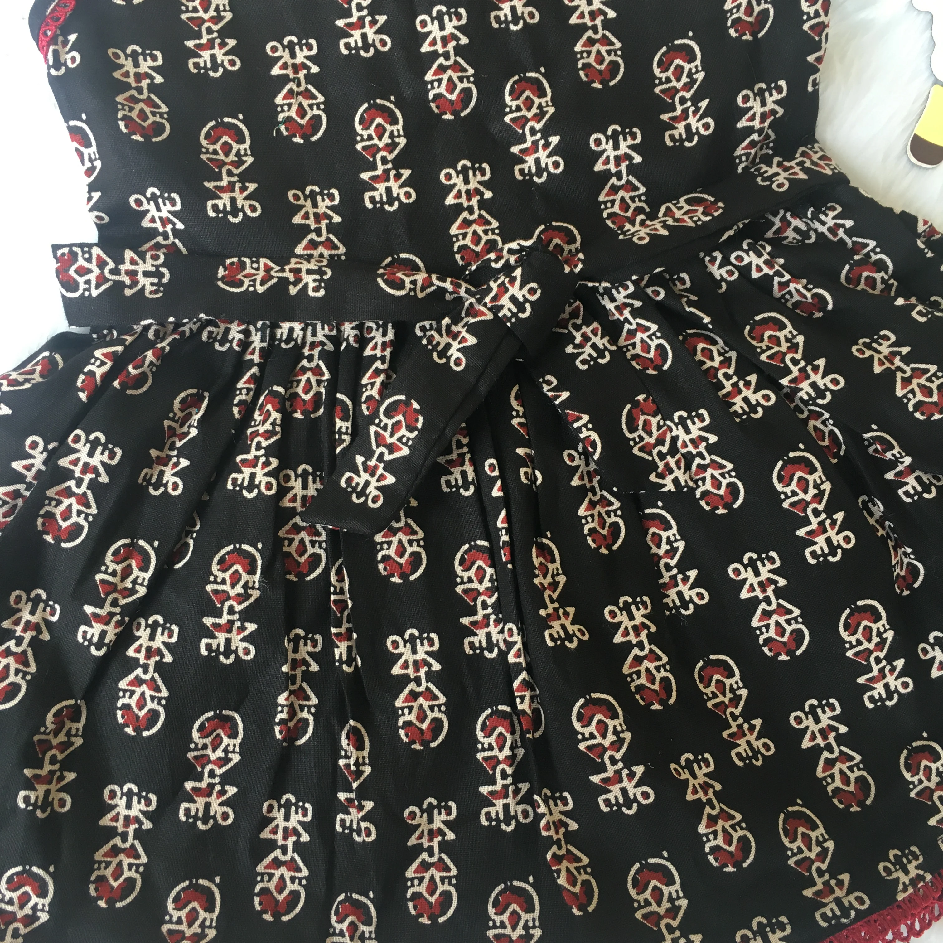 Baby Frock - Black Cream Ajrakh - Image 5