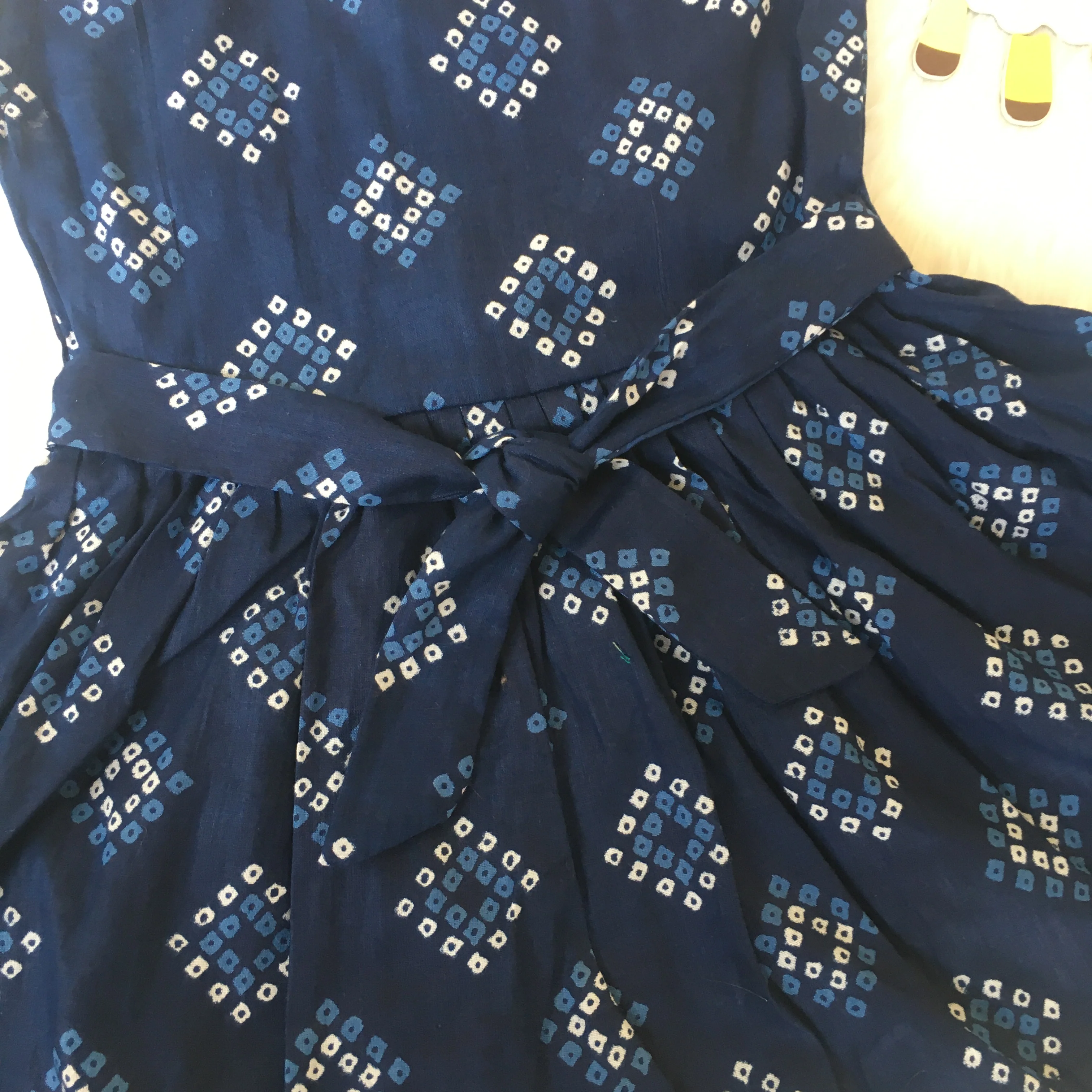 Baby Frock - Blue Square Bandhani - Image 7