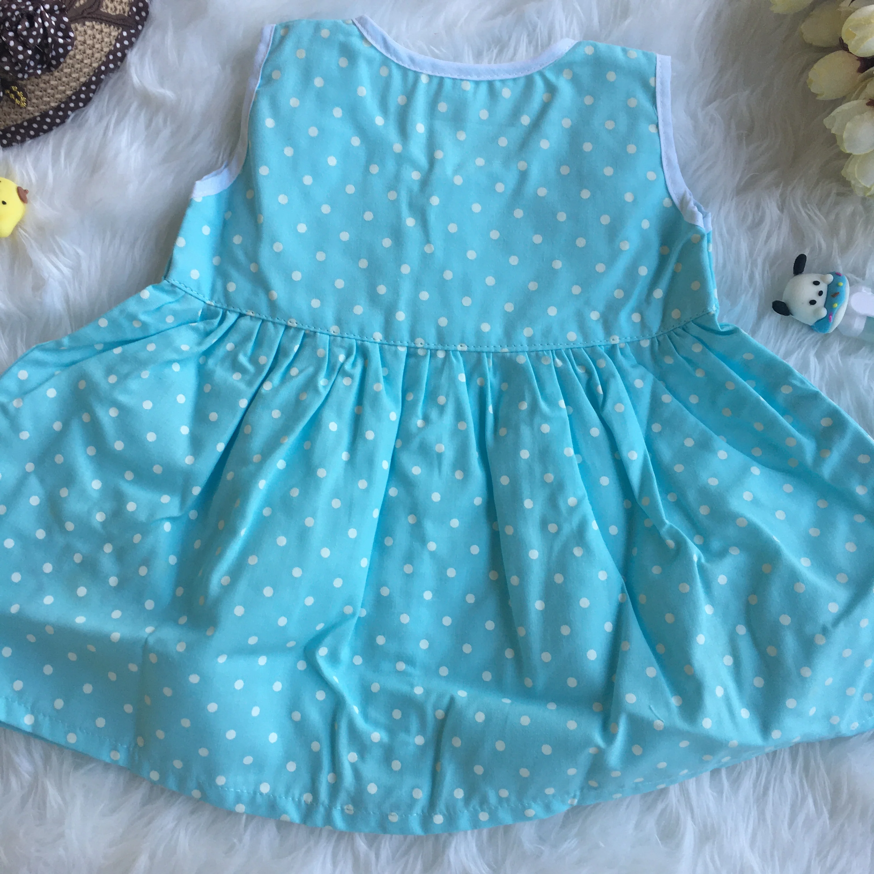 Baby Frock - Dno 816 - Sky Blue - Image 3