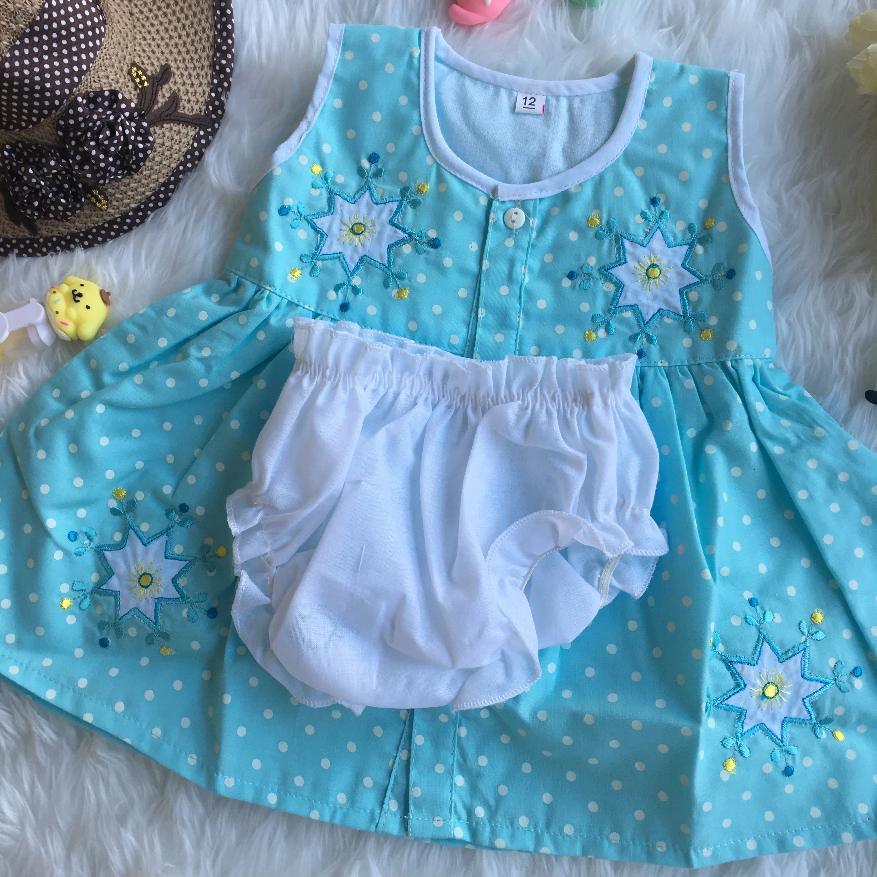 Baby Frock - Dno 816 - Sky Blue - Image 4