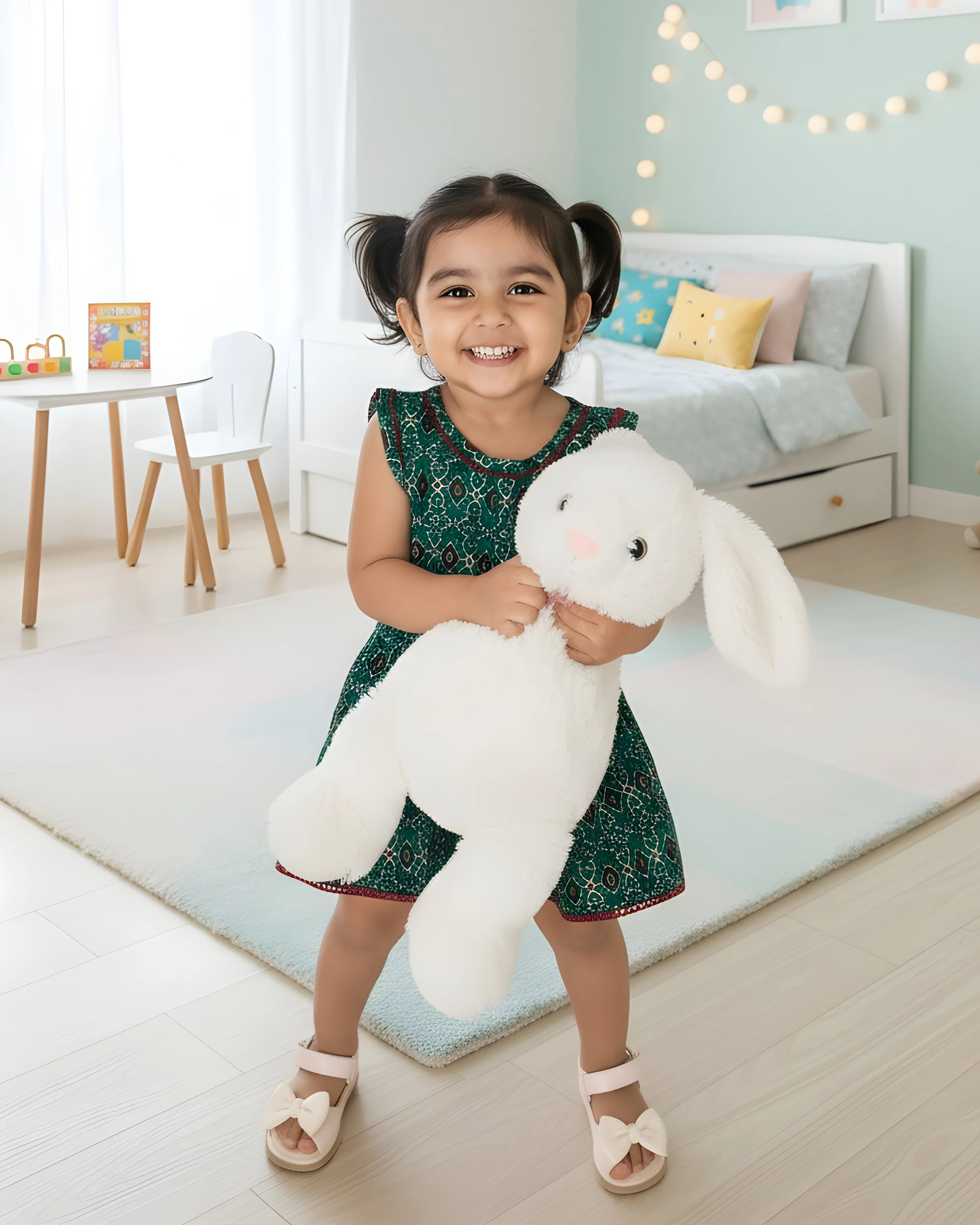 Baby Frock - Firozi Ajrakh - Image 3