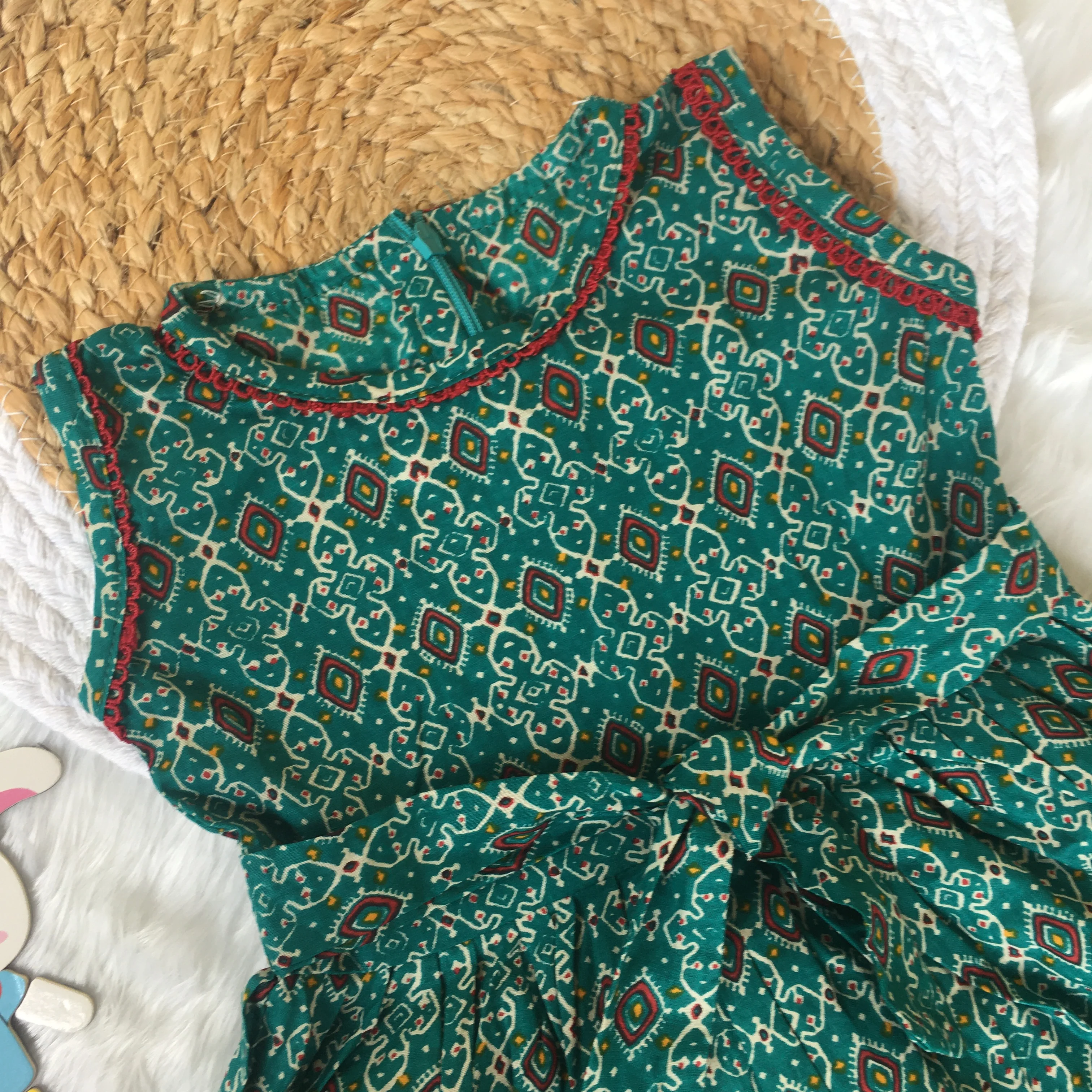 Baby Frock - Firozi Ajrakh - Image 4