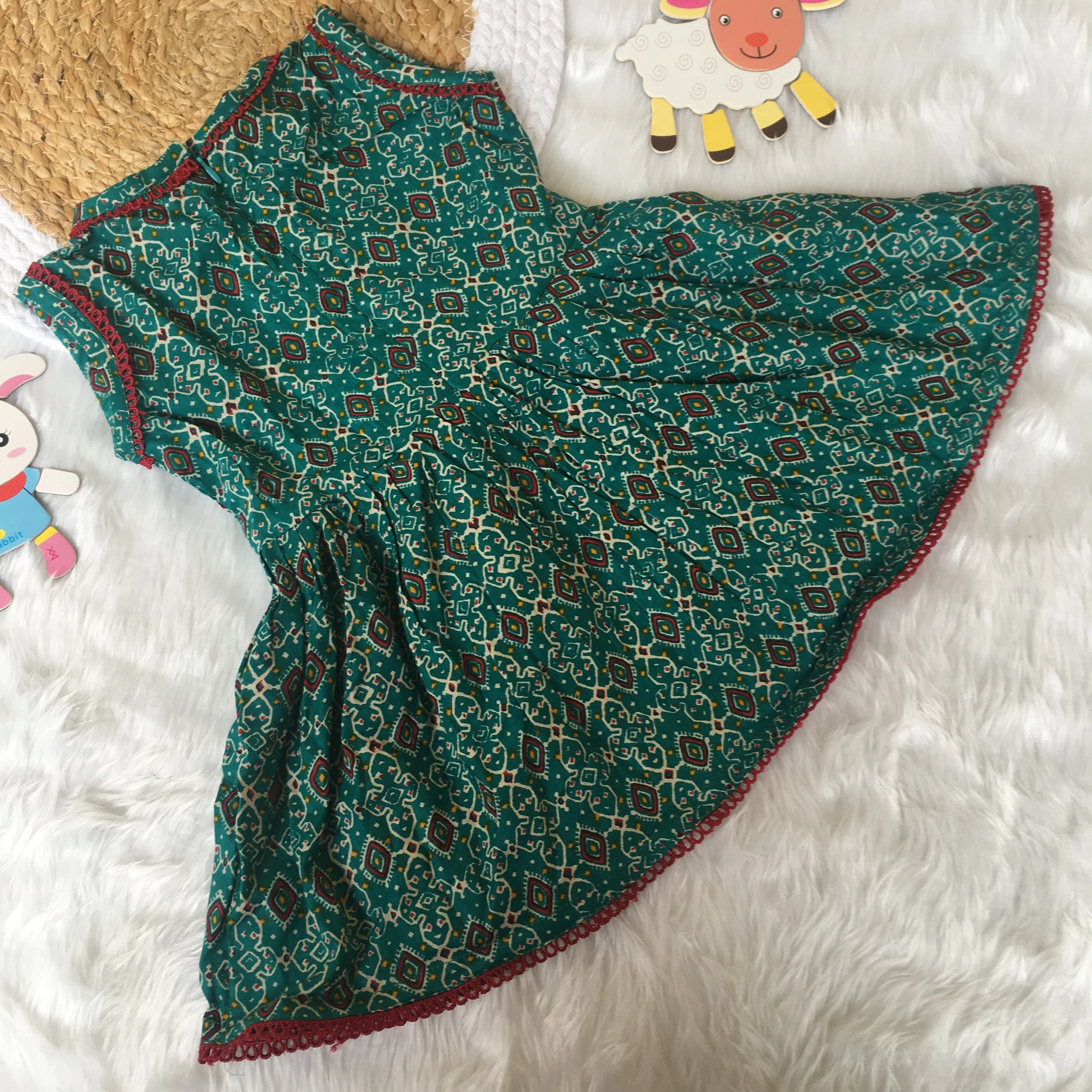 Baby Frock - Firozi Ajrakh - Image 5