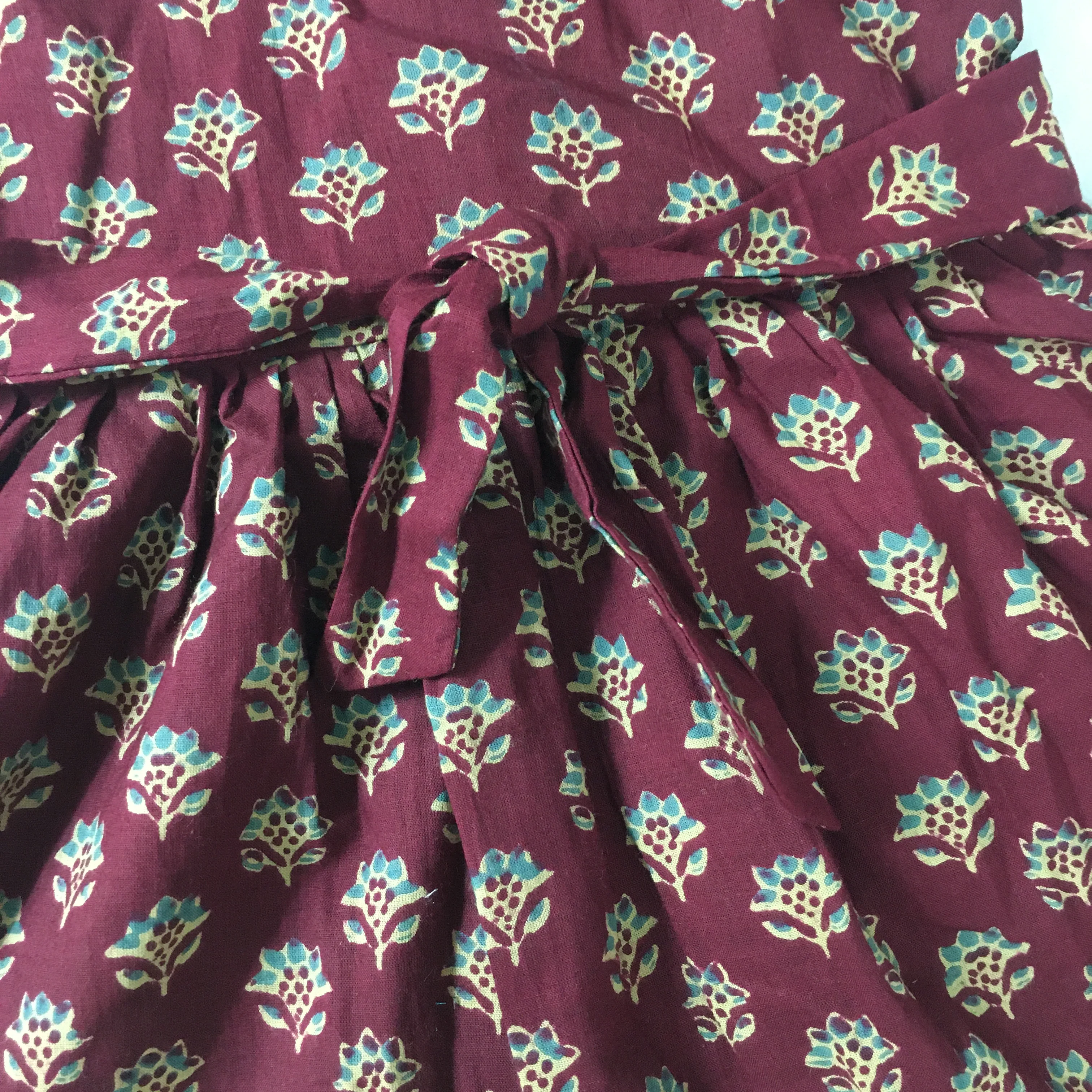 Baby Frock - Maroon Wine Flower - Image 5