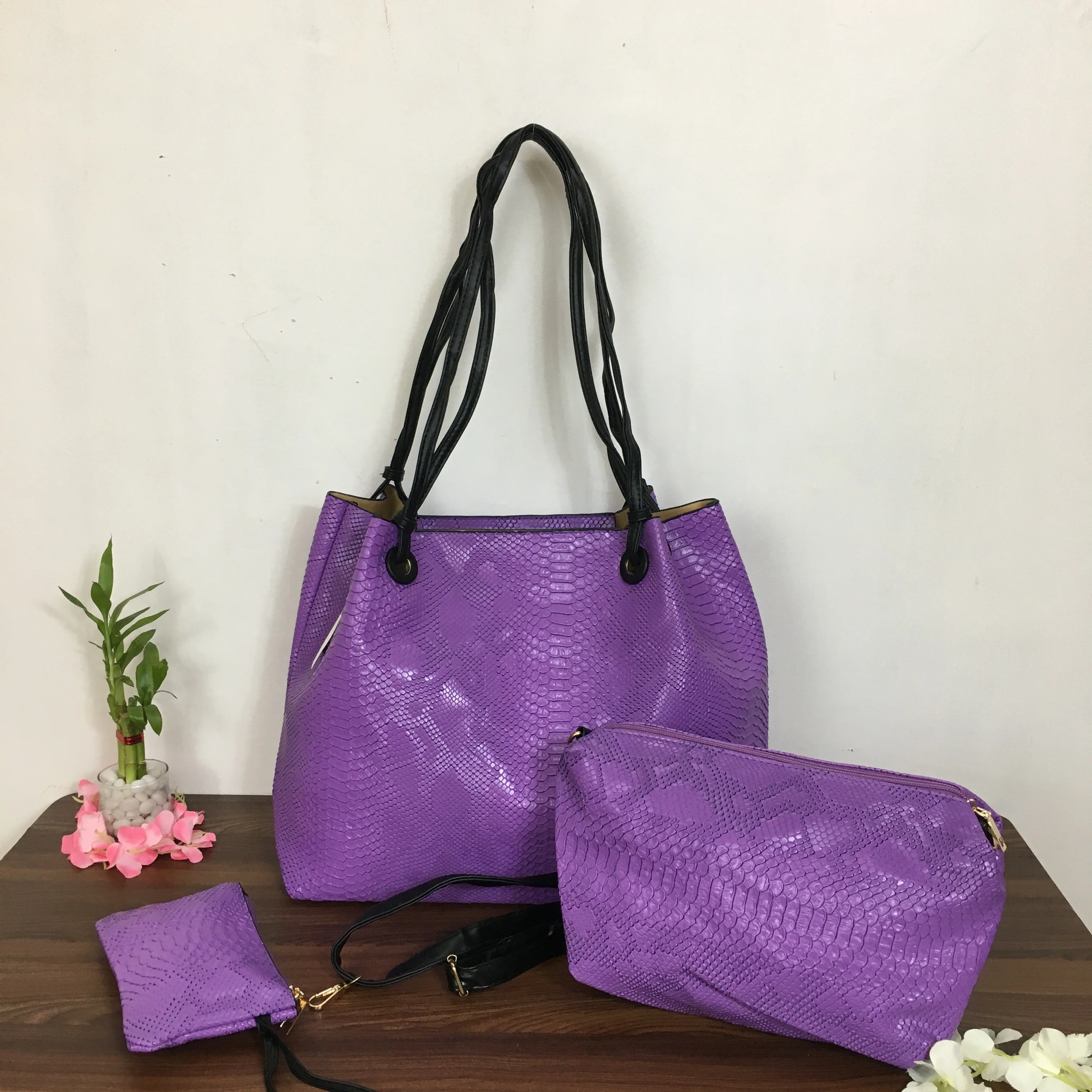 Big Size 3 pcs Combo Bag - Purple