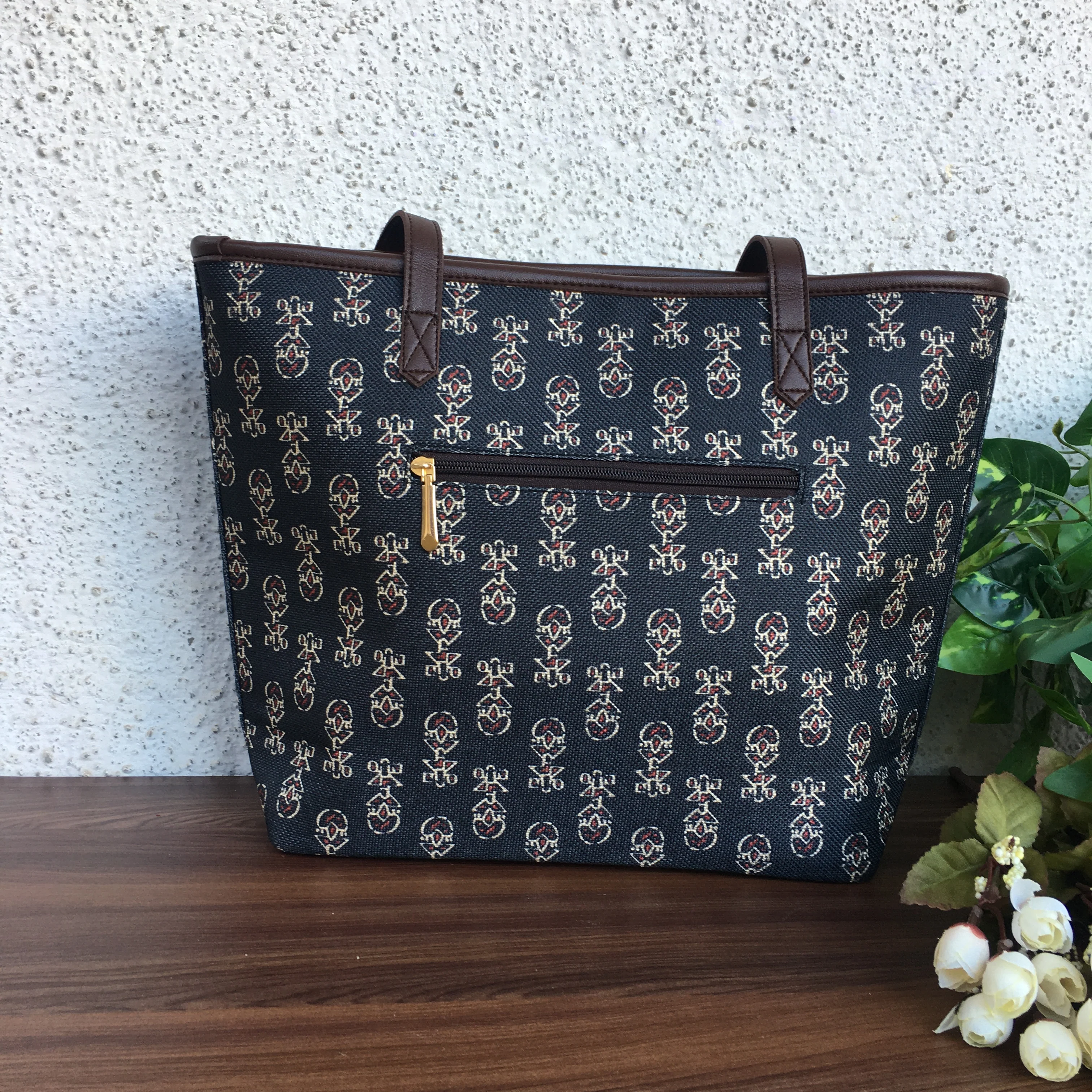 Black Ajrakh - Printed Tote Bag - Image 7