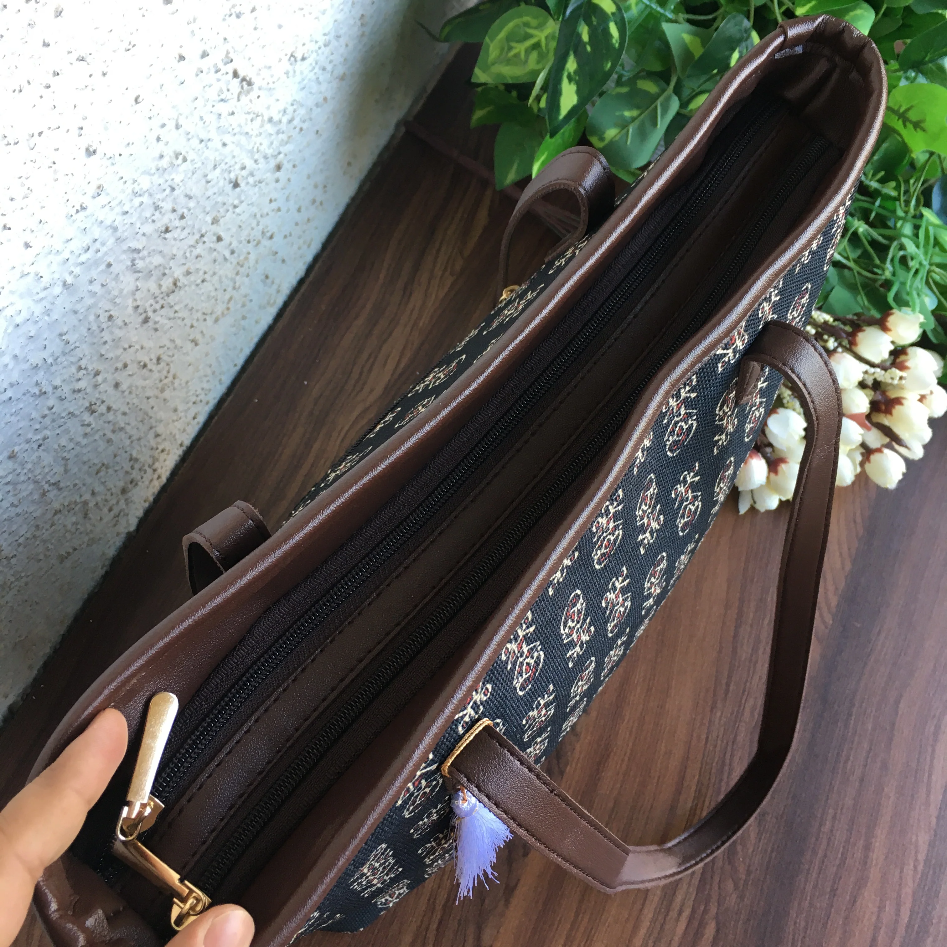 Black Ajrakh - Printed Tote Bag - Image 9