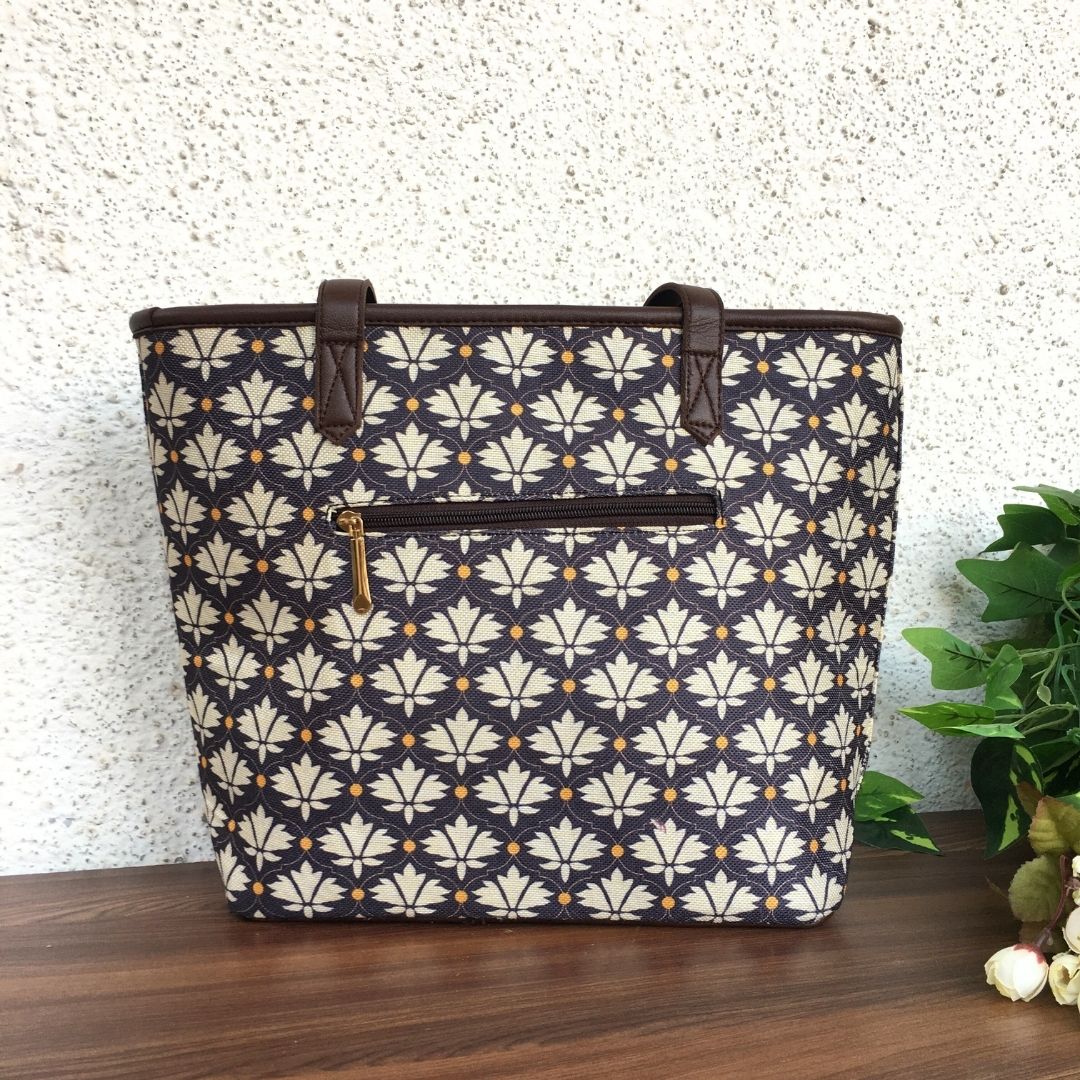 Black White Flower - Printed Tote Bag - Image 8