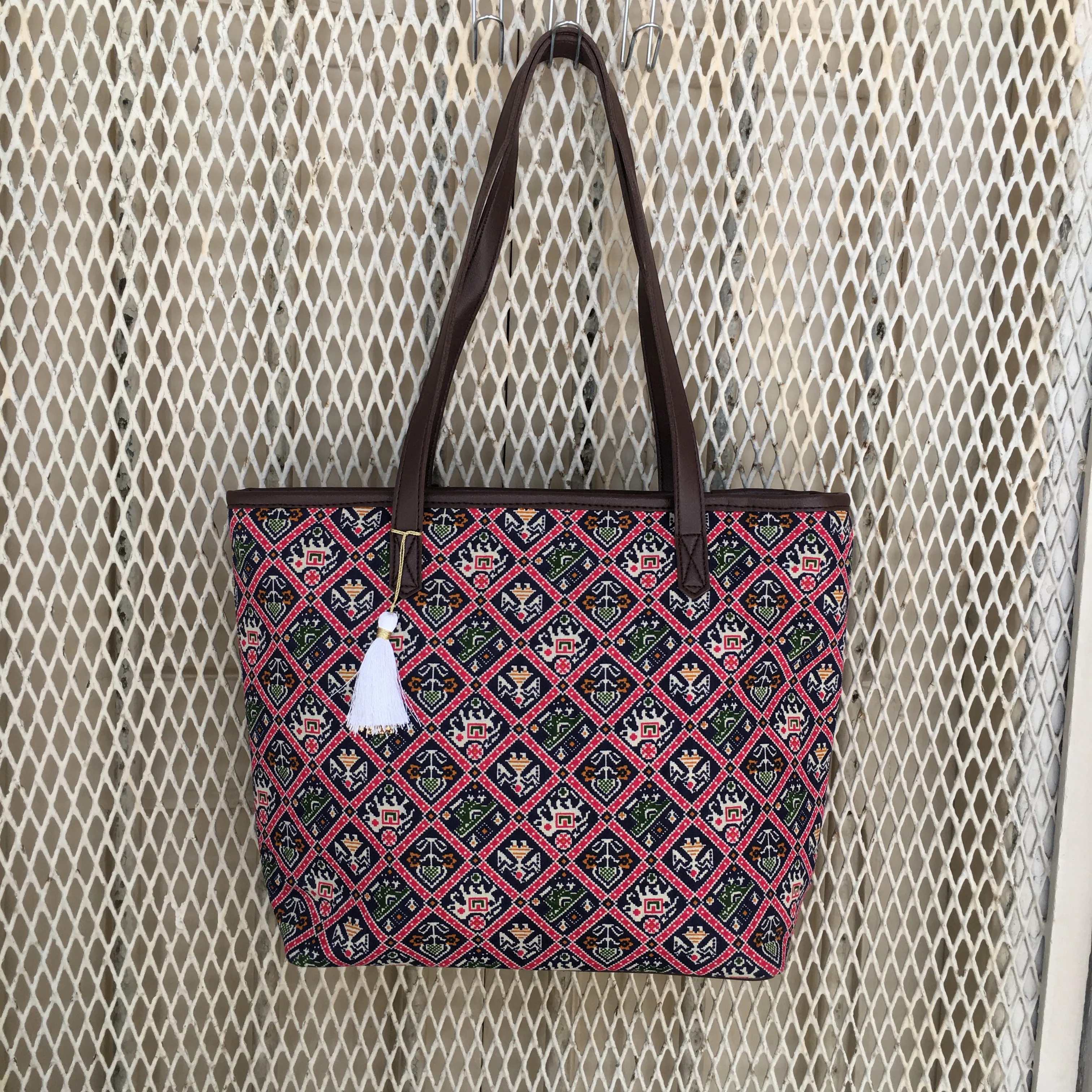 Blue Patola Prints - Printed Tote Bag - Image 2