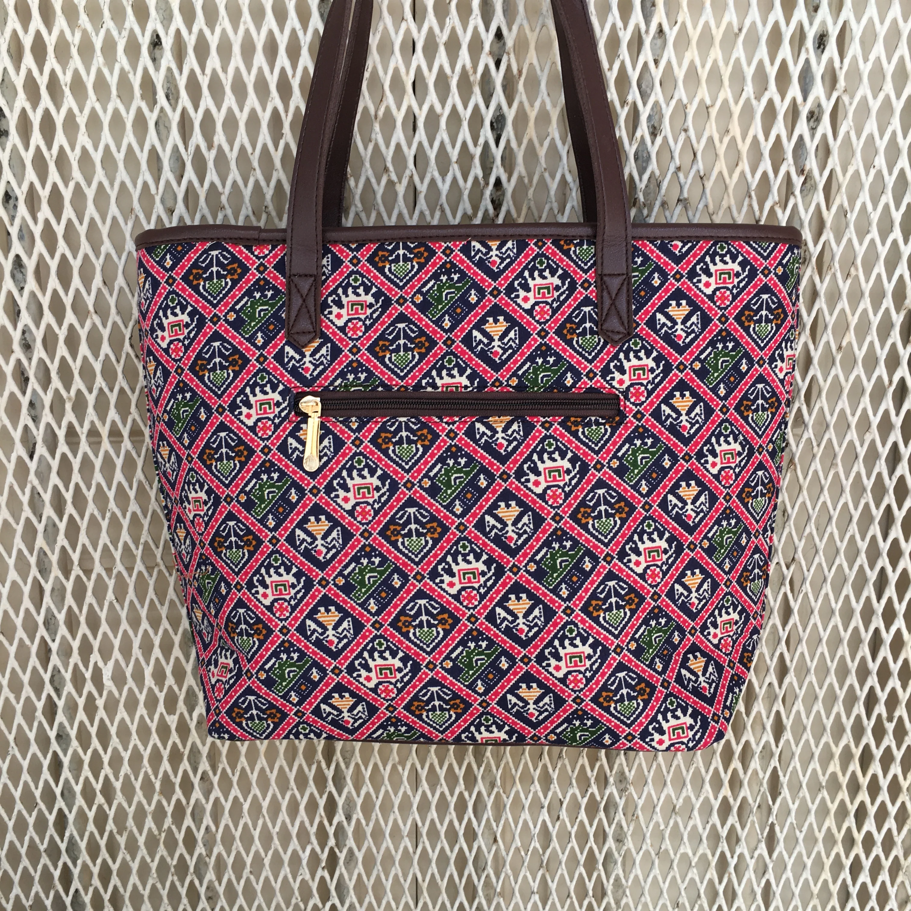 Blue Patola Prints - Printed Tote Bag - Image 7