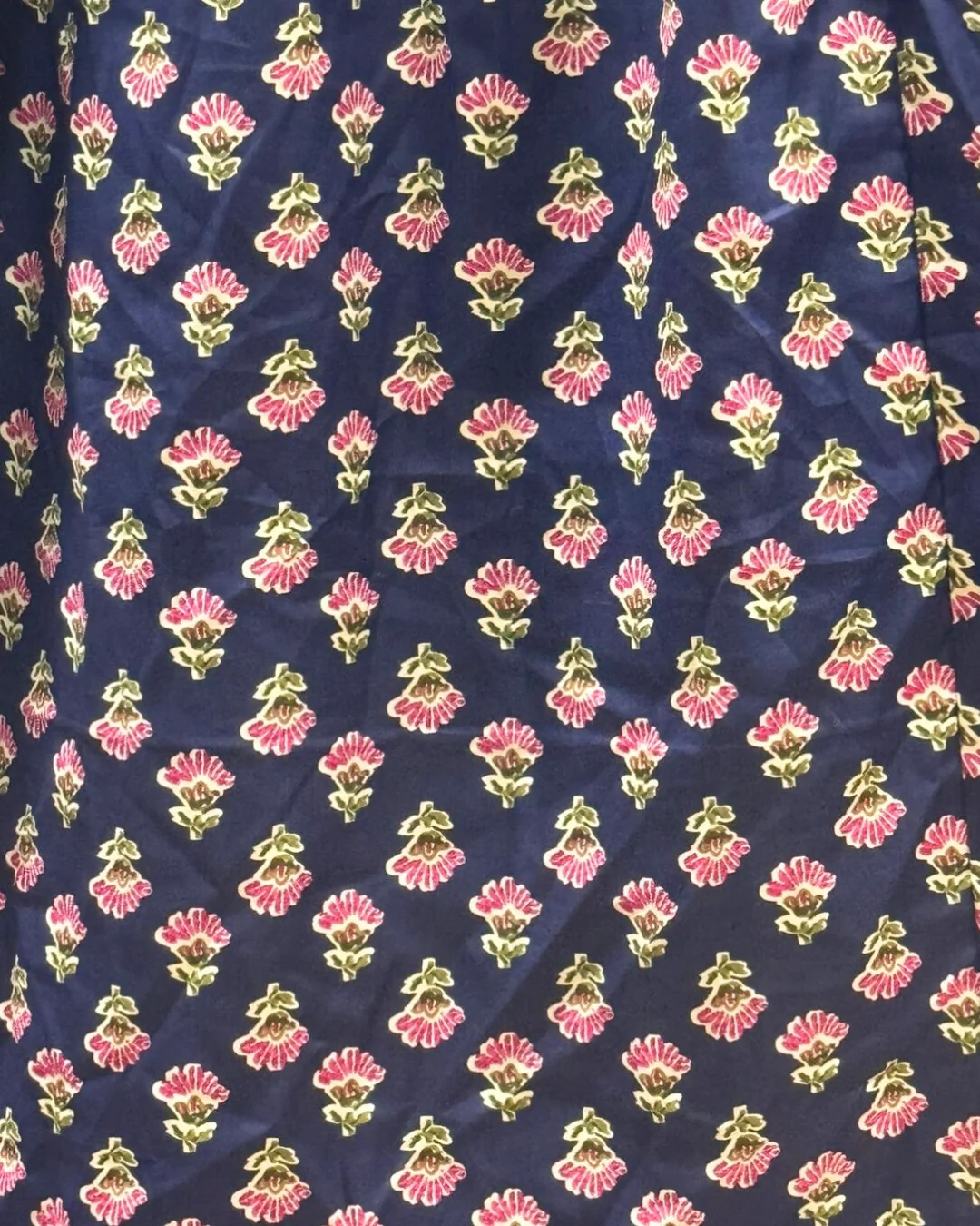 Blue Pink Flower - Maternity Kurti with Feeding Zips - Soft Rayon - Image 3
