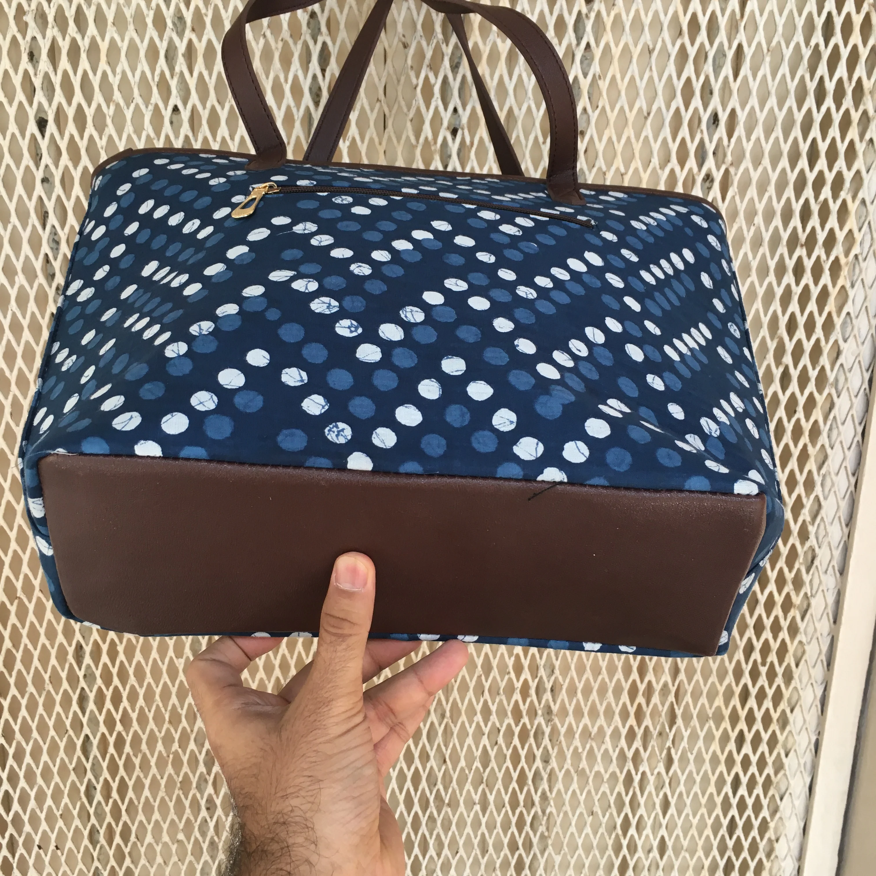 Blue Polka Dots - Printed Tote Bag - Image 9