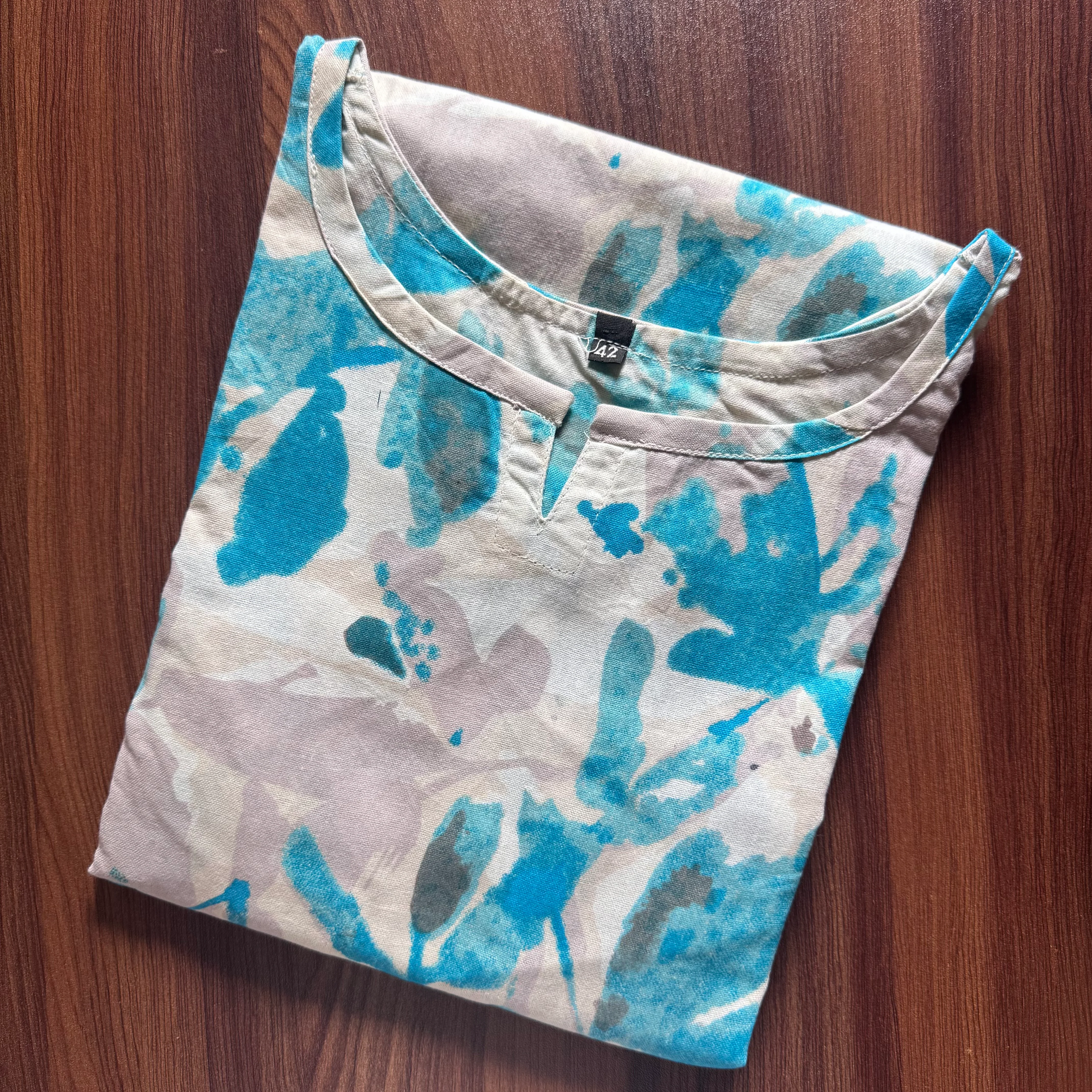 Blue White Petals - Cord Sets - Pure Cotton - Image 3