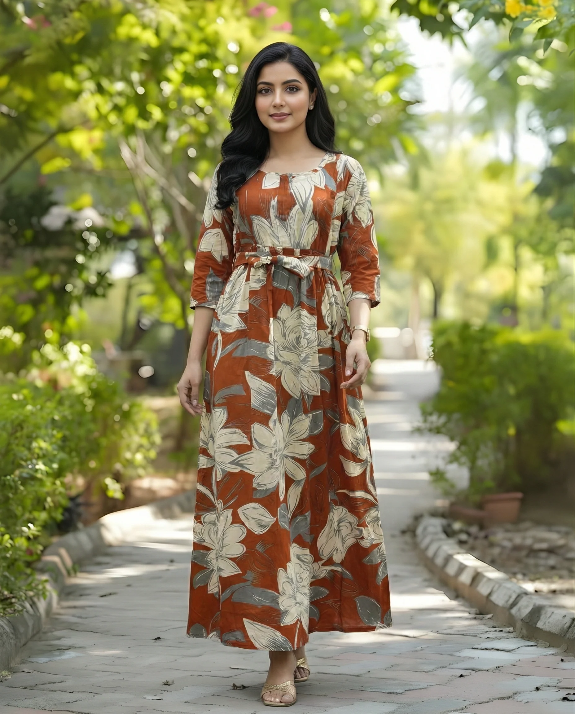 Dessert Cream Rose - Maternity Kurti with Feeding Zips - Soft Rayon - Image 8