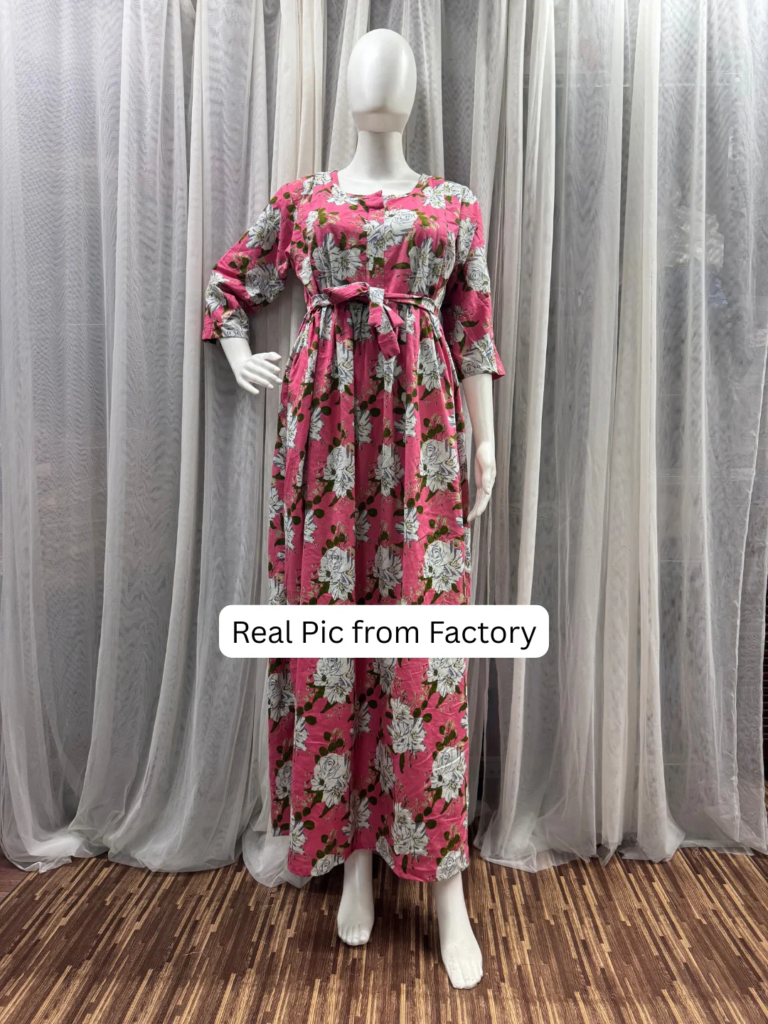 Exotic Pink - Maternity Dress with Feeding Zips - Pure Cotton - Image 7