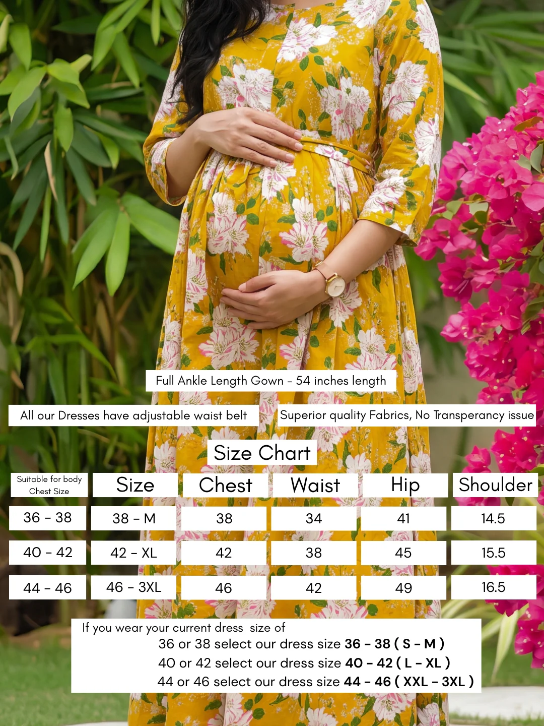 Exotic Yellow - Maternity Dress with Feeding Zips - Pure Cotton - Image 6
