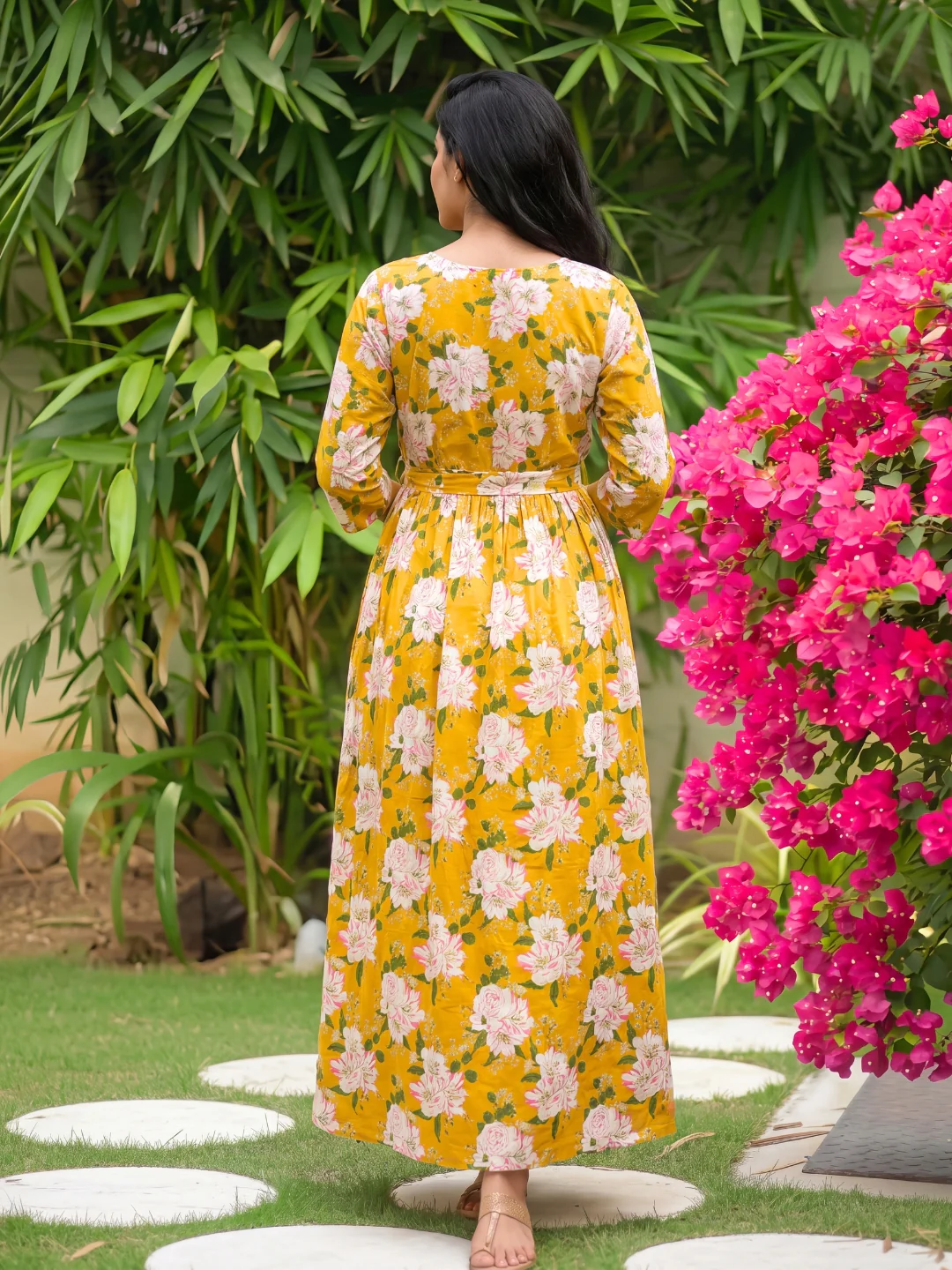 Exotic Yellow - Maternity Dress with Feeding Zips - Pure Cotton - Image 8