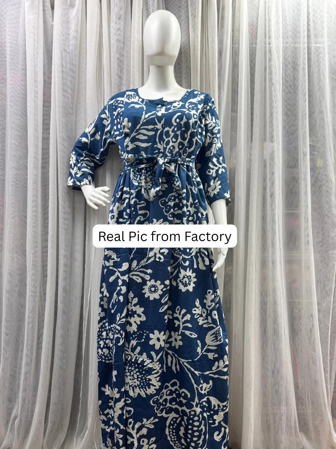 Florenza Blue - Maternity Dress with Feeding Zips - Soft Rayon - Image 8