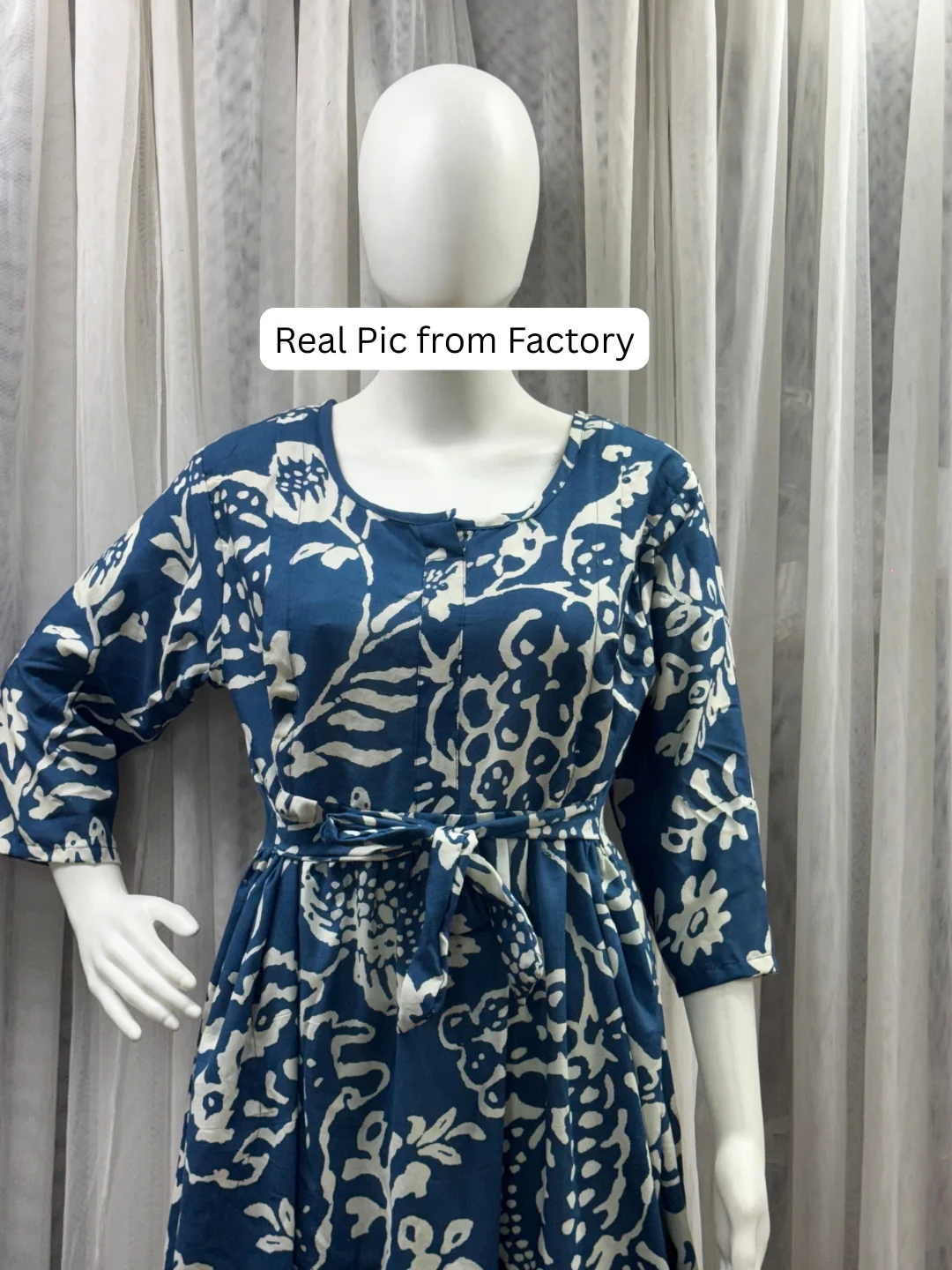 Florenza Blue - Maternity Dress with Feeding Zips - Soft Rayon - Image 9