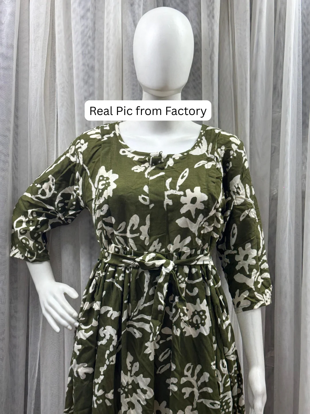 Florenza Green - Maternity Dress with Feeding Zips - Soft Rayon - Image 10