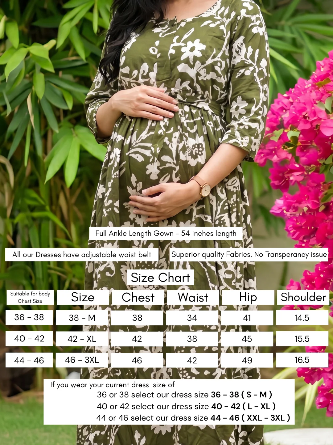 Florenza Green - Maternity Dress with Feeding Zips - Soft Rayon - Image 5