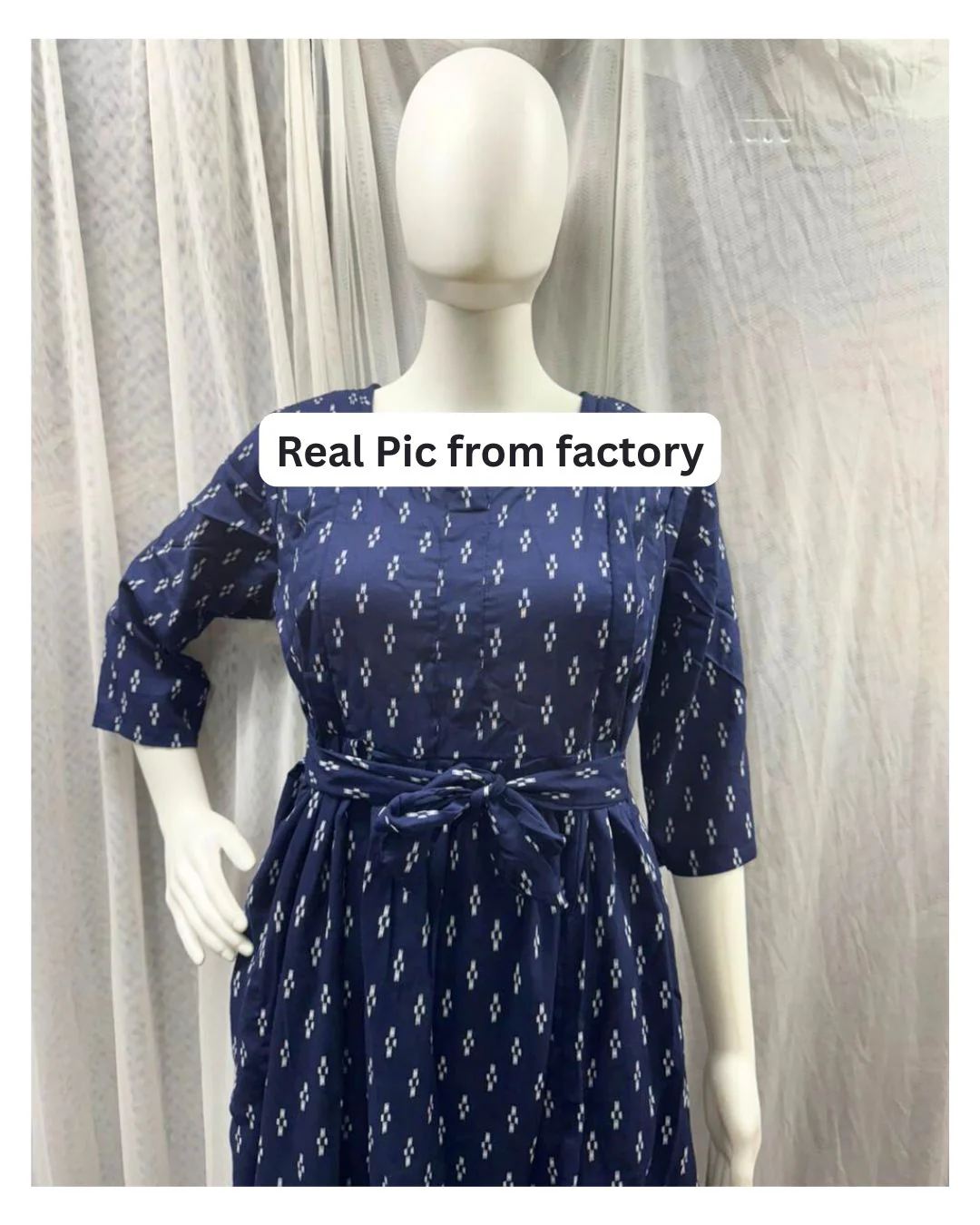 Indigo Fine - Maternity Kurti with Feeding Zips - Soft Rayon - Image 3