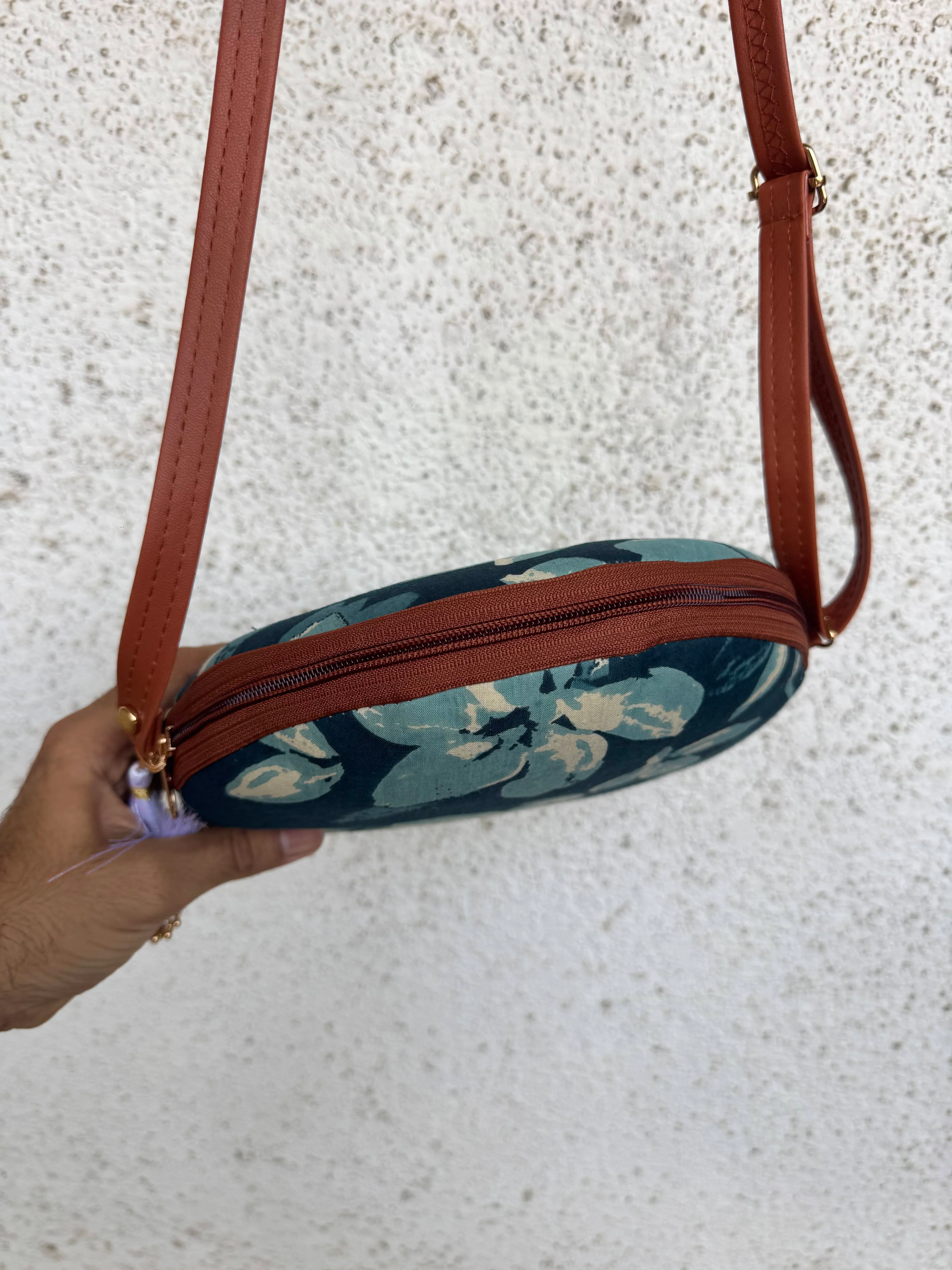 Jasmine Peacock Blue Colour - Cute Round Sling bag - Image 5