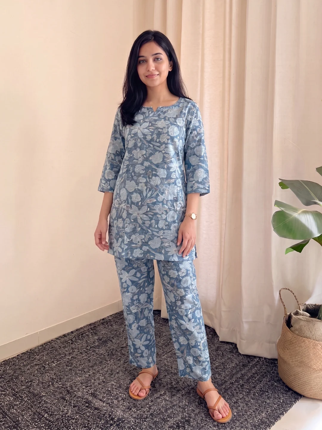Katha Blue Grey - Cord Set - Pure Cotton