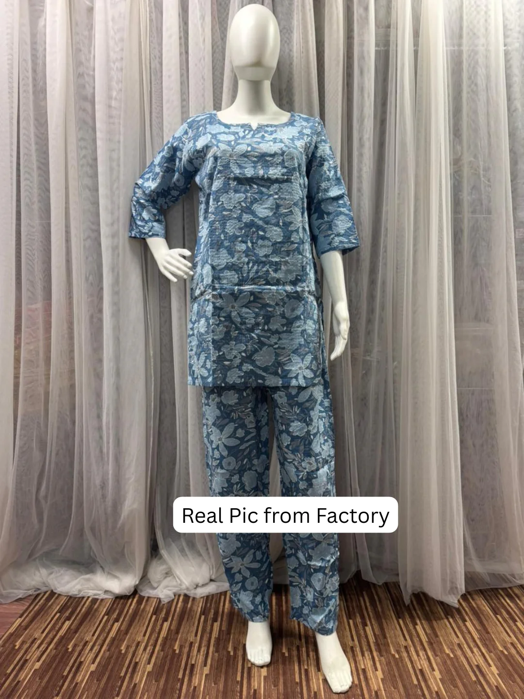 Katha Blue Grey - Cord Set - Pure Cotton - Image 4