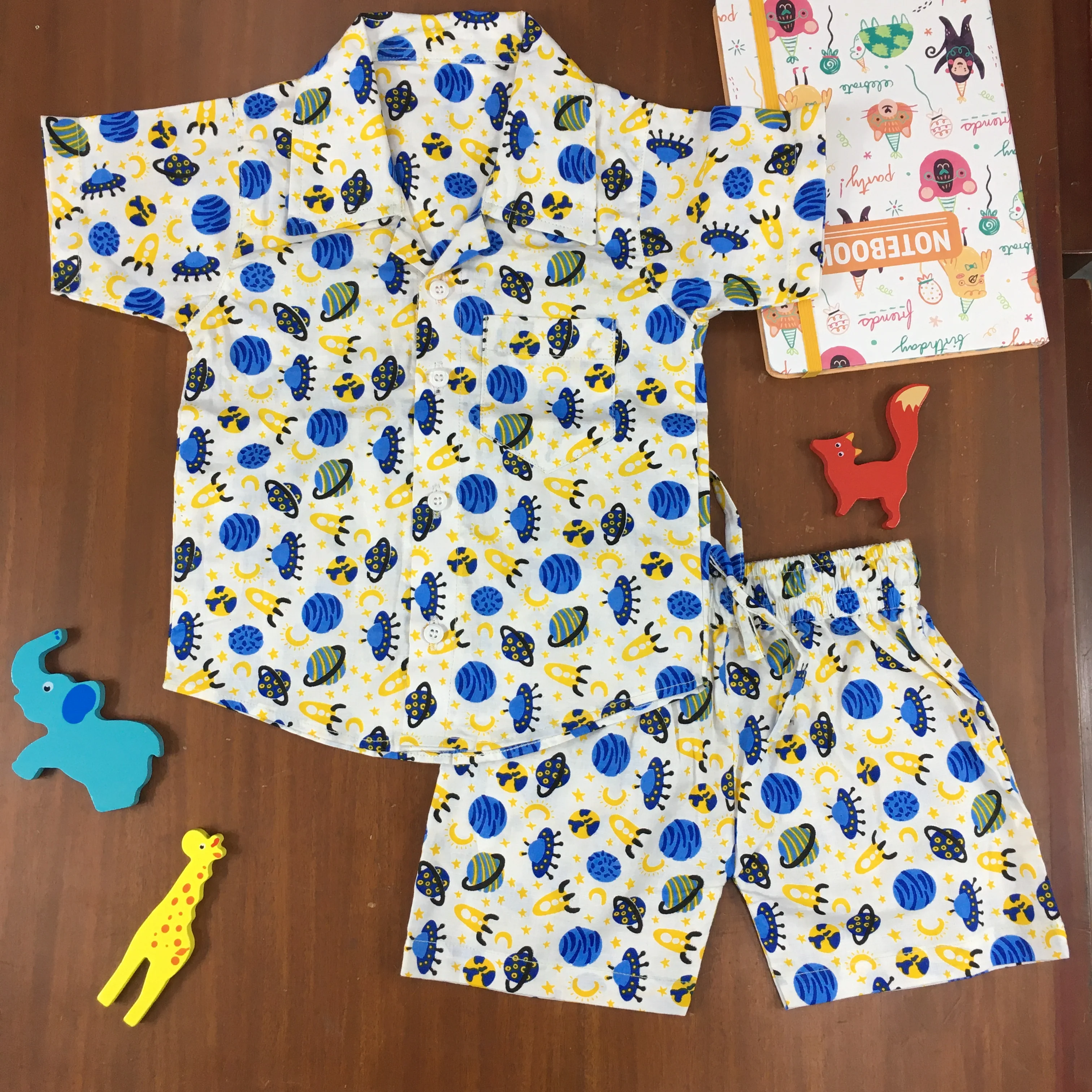 Kids Shirt & Short set - Blue Planet - Image 4