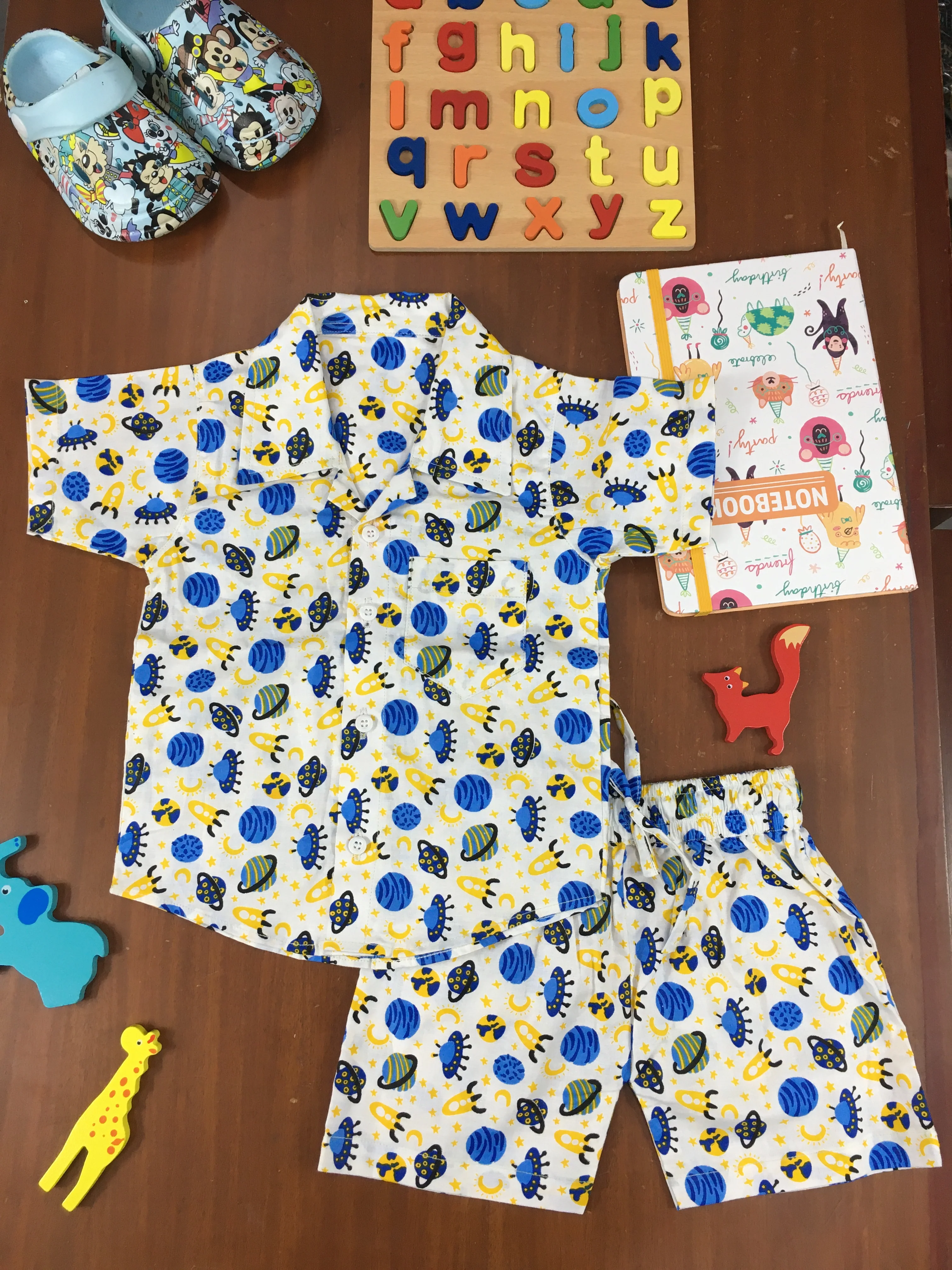 Kids Shirt & Short set - Blue Planet - Image 5