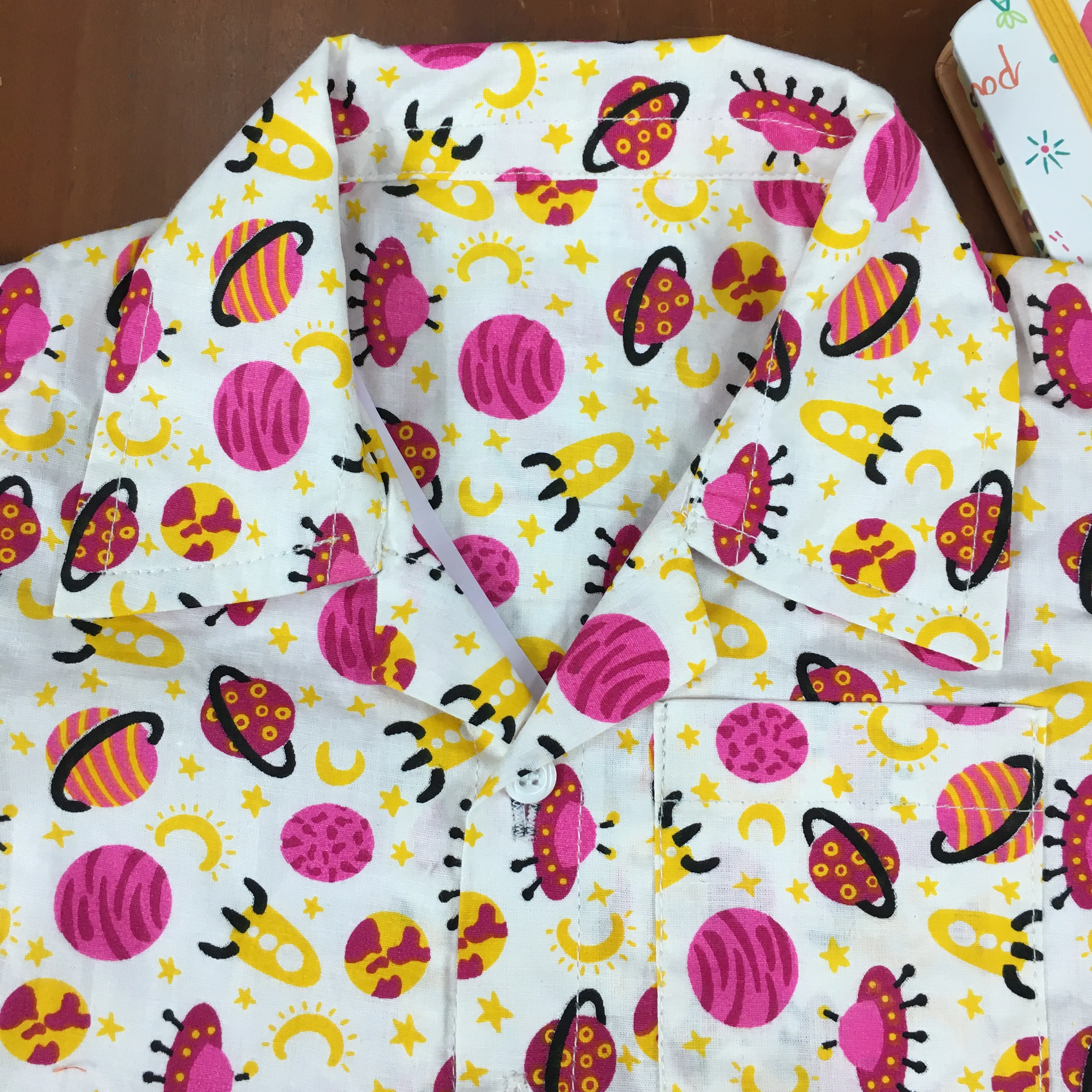 Kids Shirt & Short set - Pink Planets - Image 7