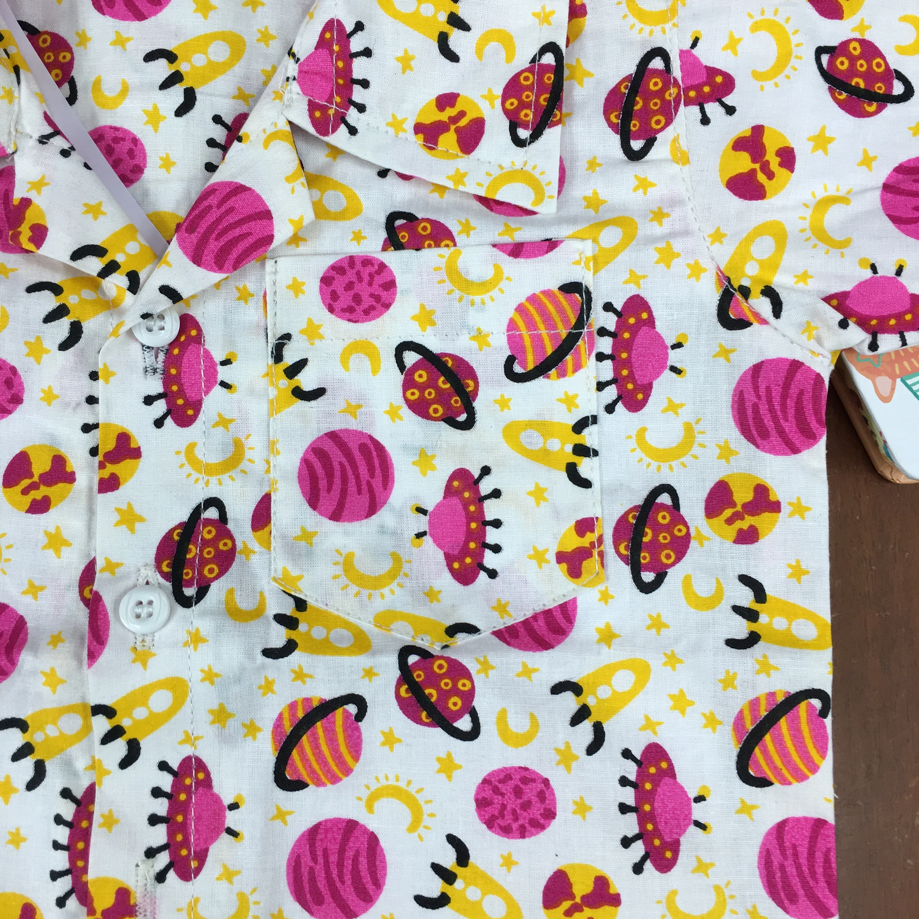 Kids Shirt & Short set - Pink Planets - Image 8