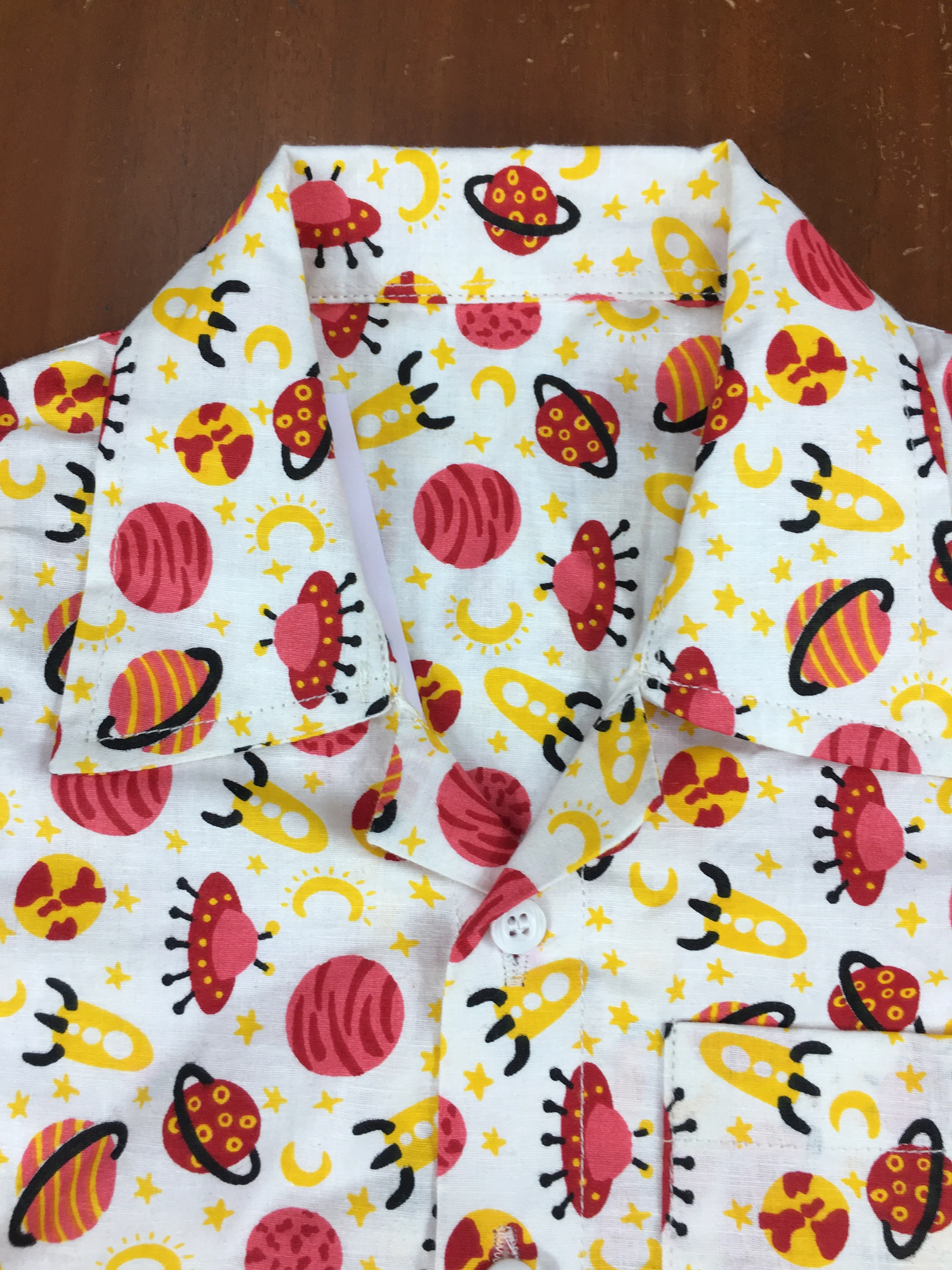 Kids Shirt & Short set - Red Planets - Image 3