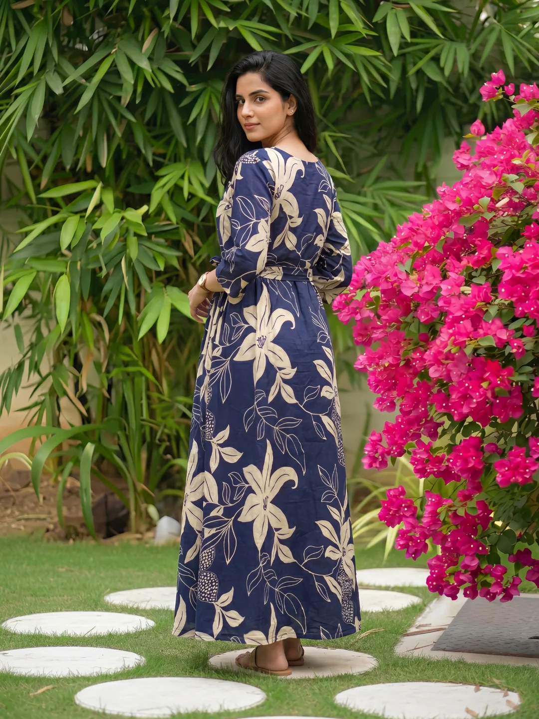 Lily Blue - Maternity Dress with Feeding Zips - Pure Cotton - Image 9