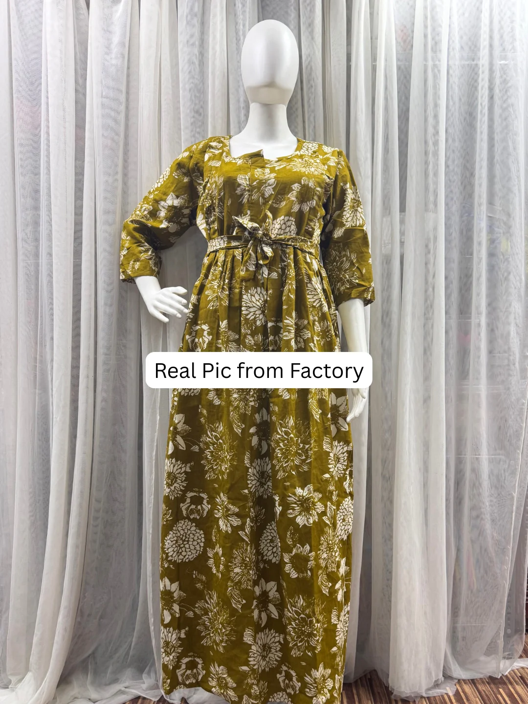 Marigold Mehendi - Maternity Dress with Feeding Zips - Pure Cotton - Image 11