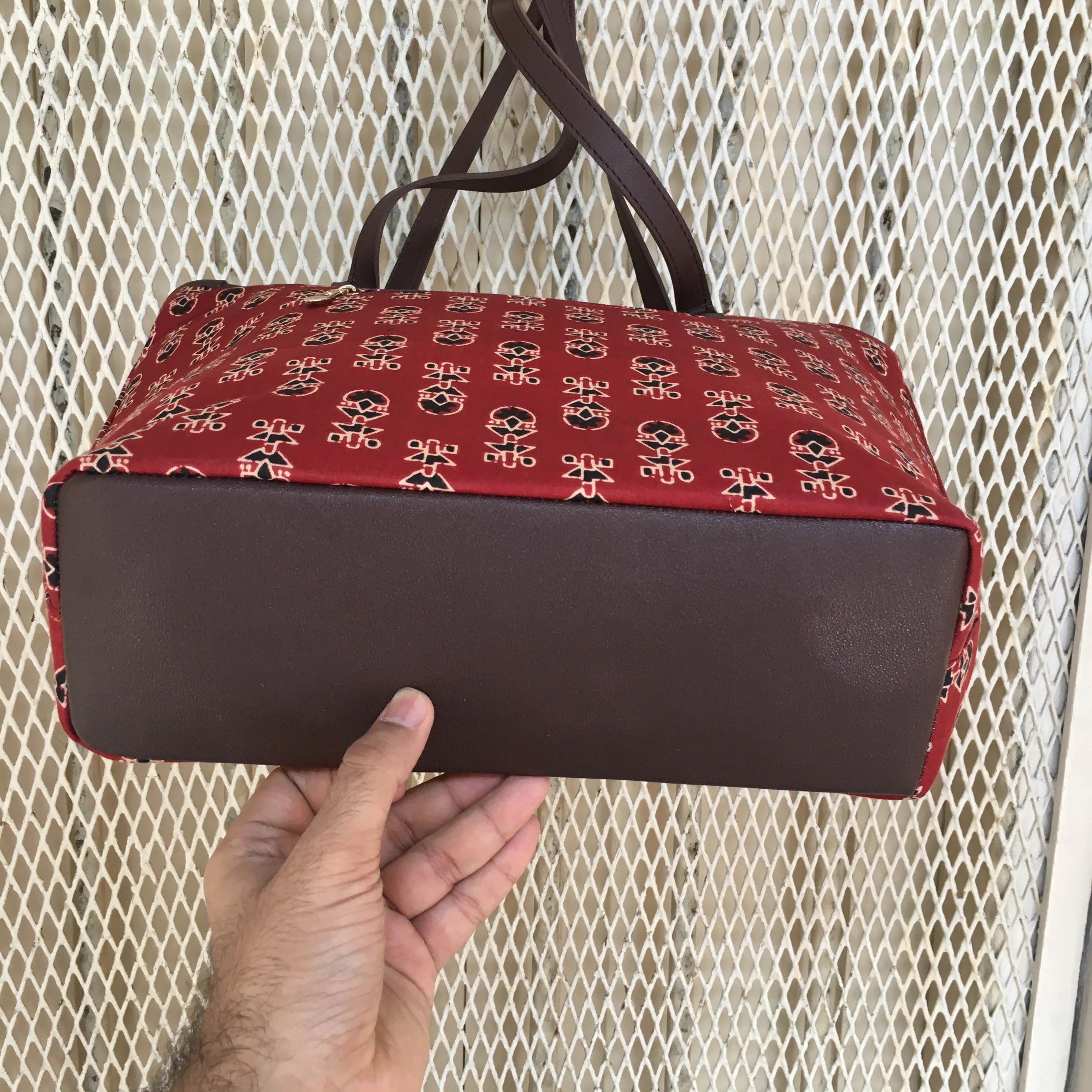 Maroon Ajrakh - Printed Tote Bag - Image 11