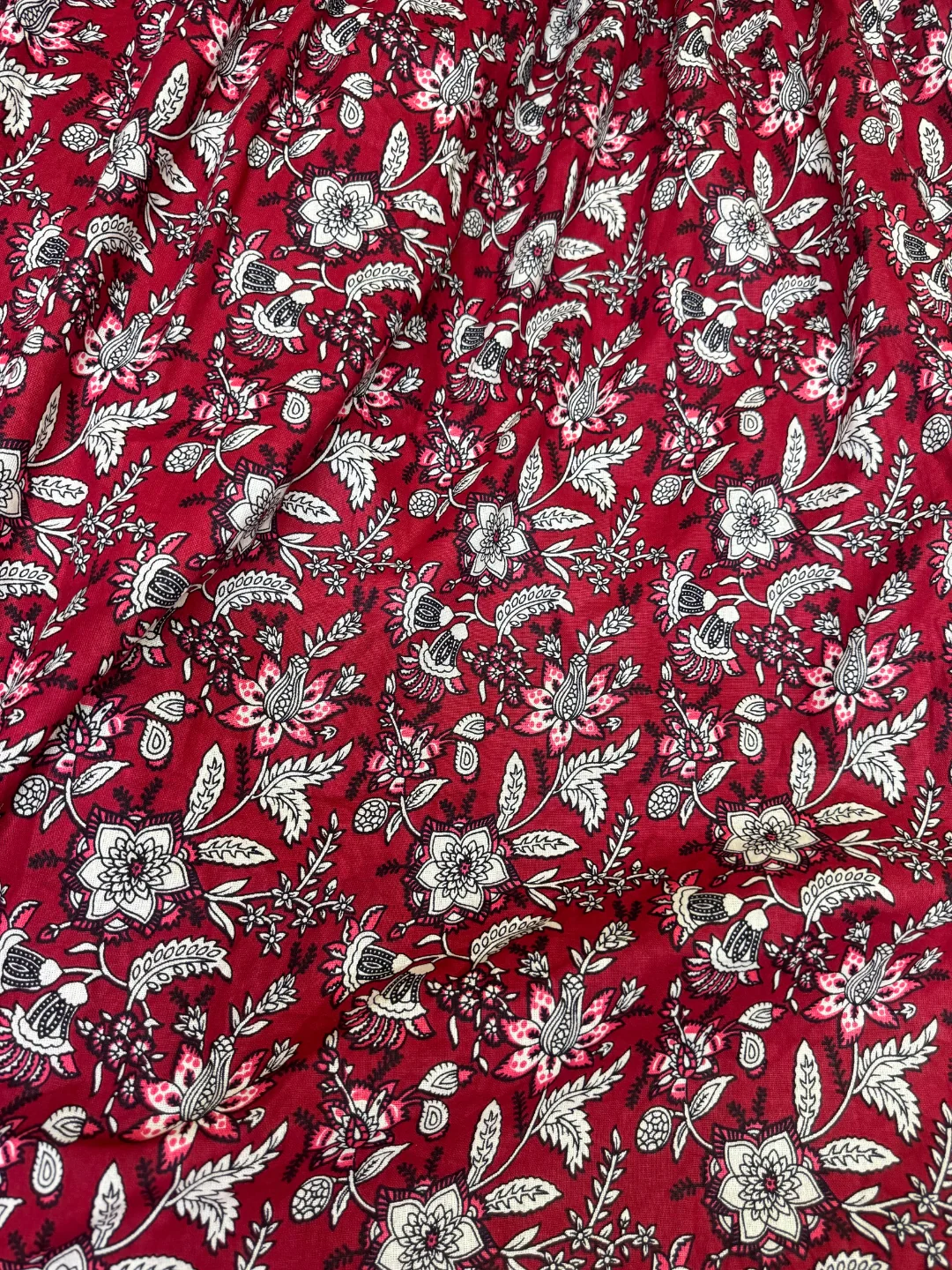 Maroon Forrest Print - Maternity Kurti with Feeding Zips - Cotton Flex - Thicker Fabric - Image 10