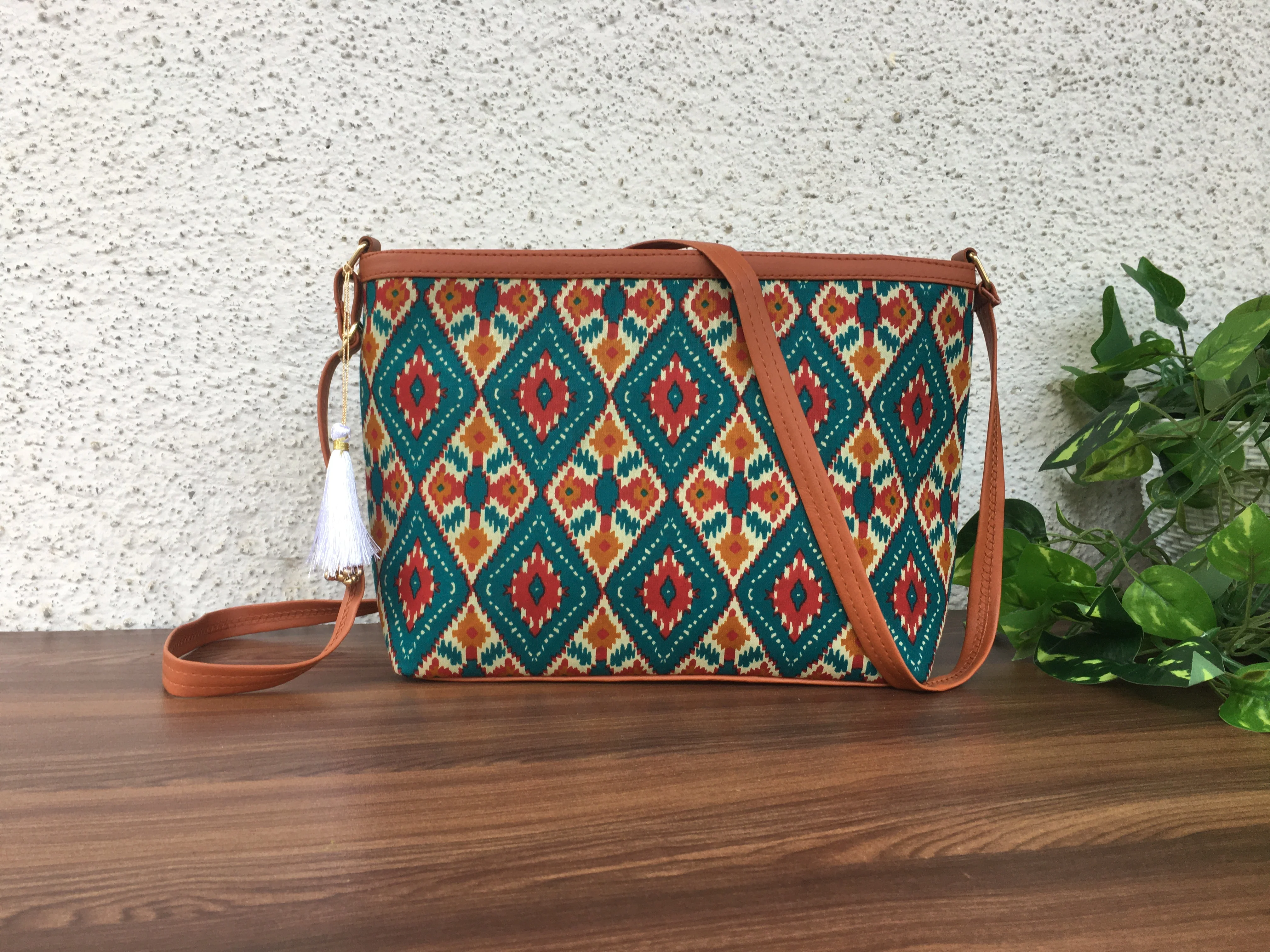 Minsk - 3 zip- Big size - Sling Bag - 4 Tone Firozi - Image 10