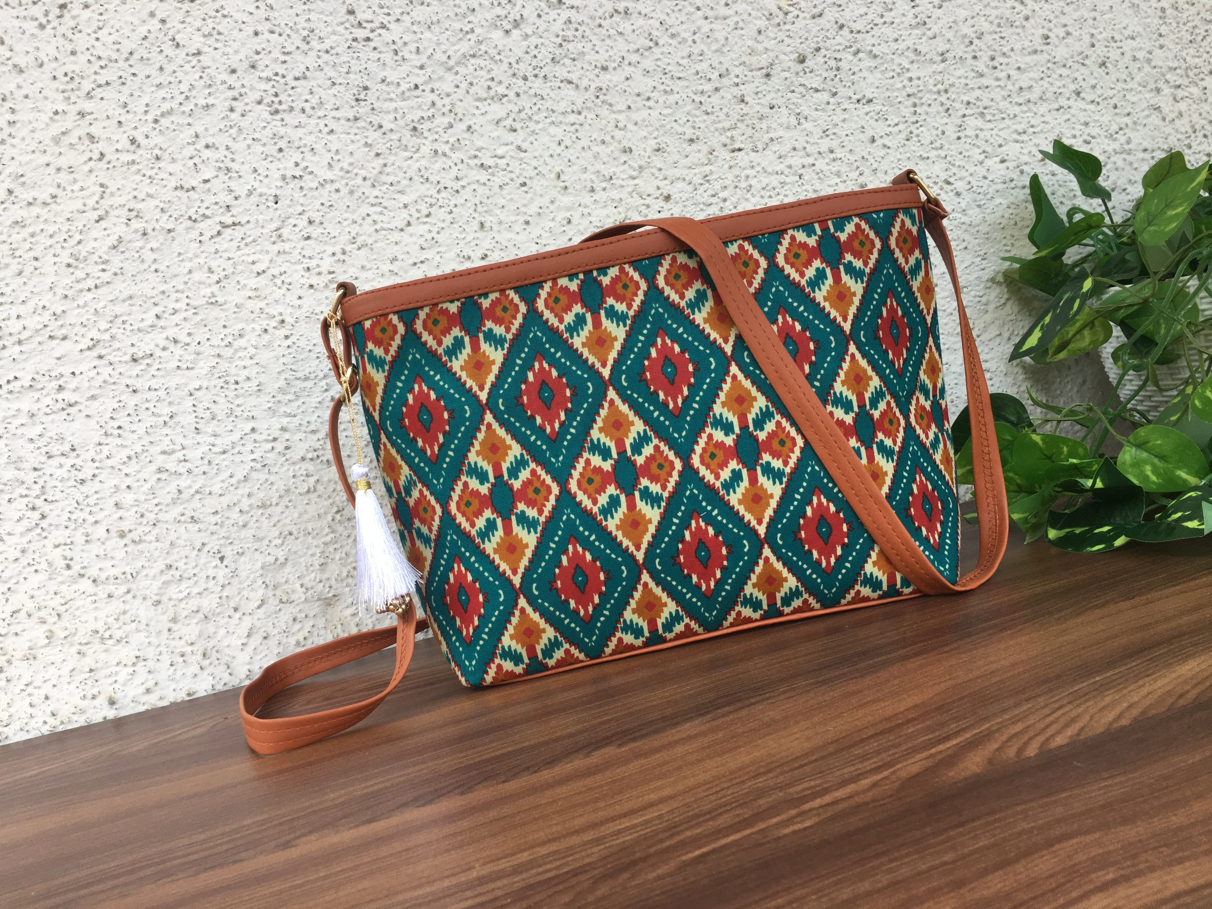 Minsk - 3 zip- Big size - Sling Bag - 4 Tone Firozi - Image 6