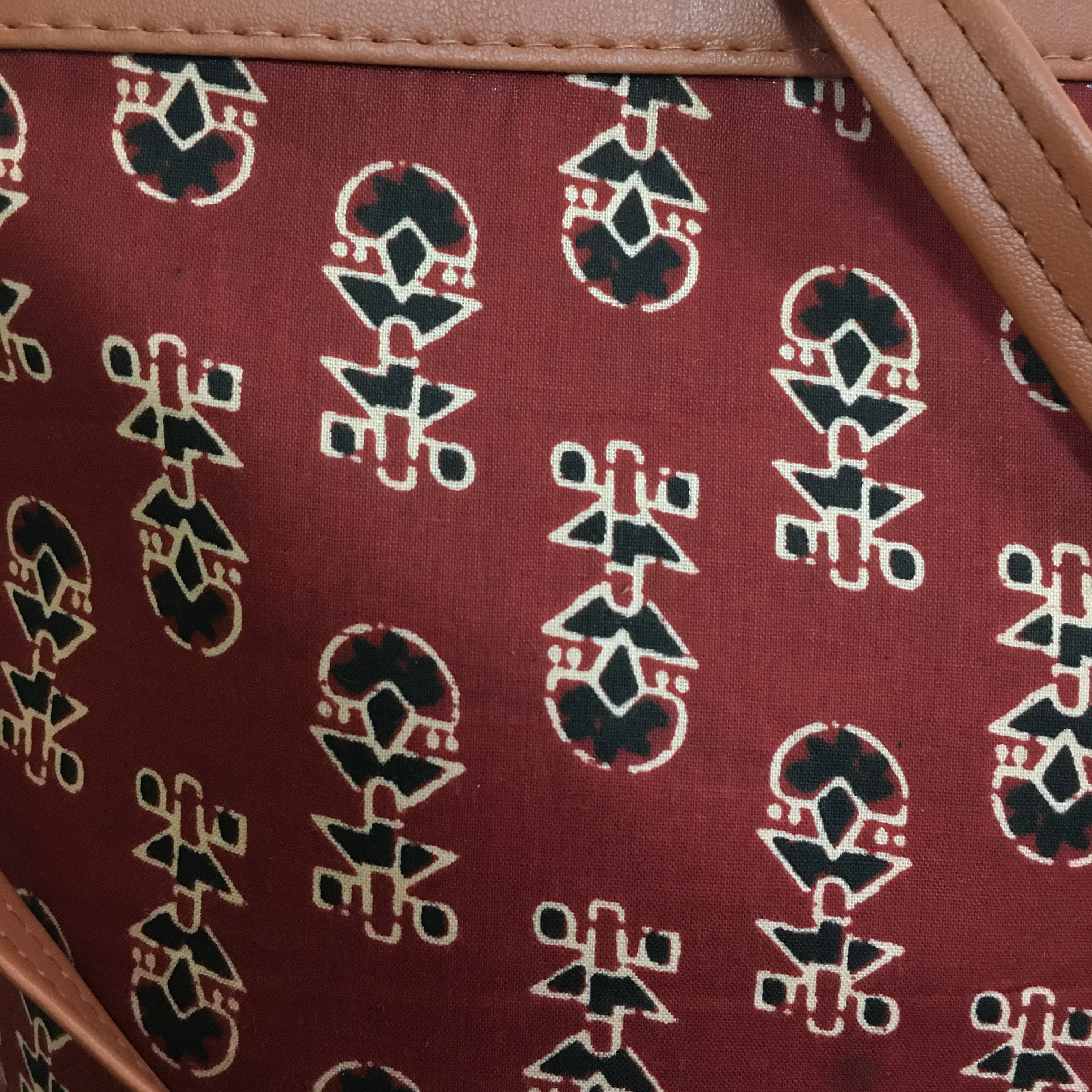 Minsk - 3 zip- Big size - Sling Bag - Ajrakh Maroon - Image 7